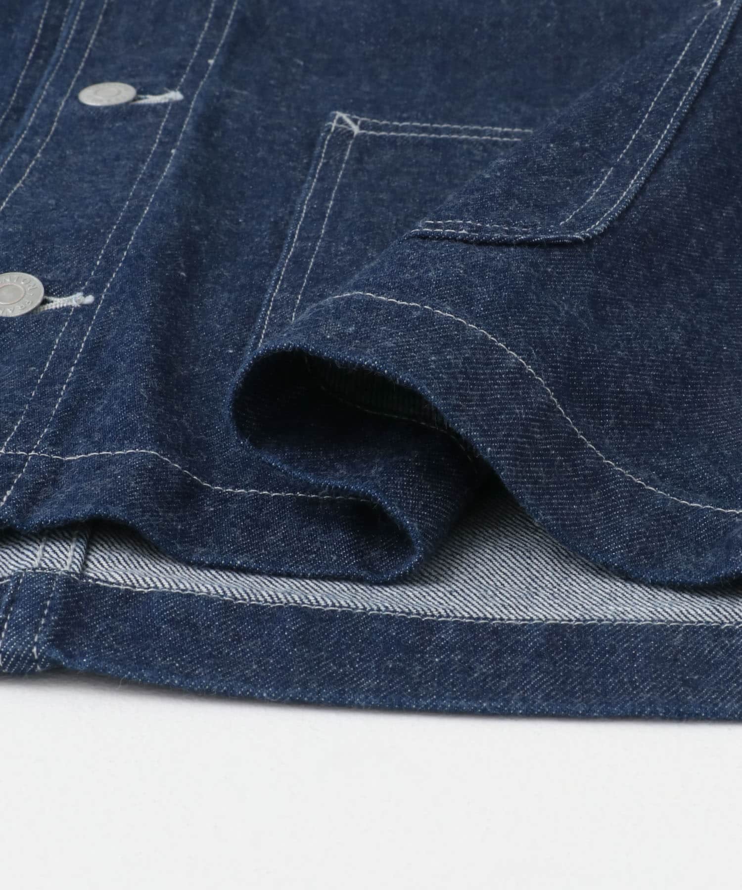 DANTON　COLLARLESS JACKET INDIGO 38