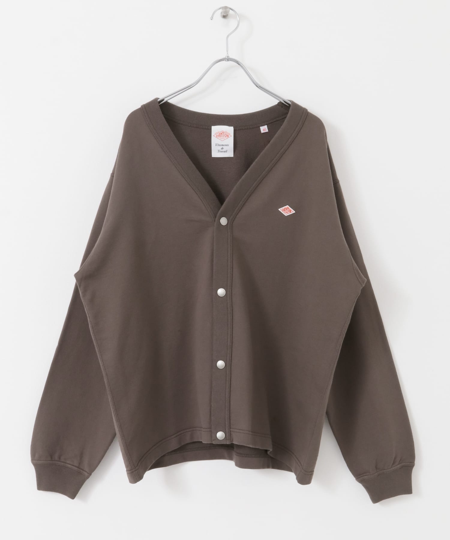 DANTON　DOT BUTTON V-NECK CARDIGAN DK.TAUPE 38