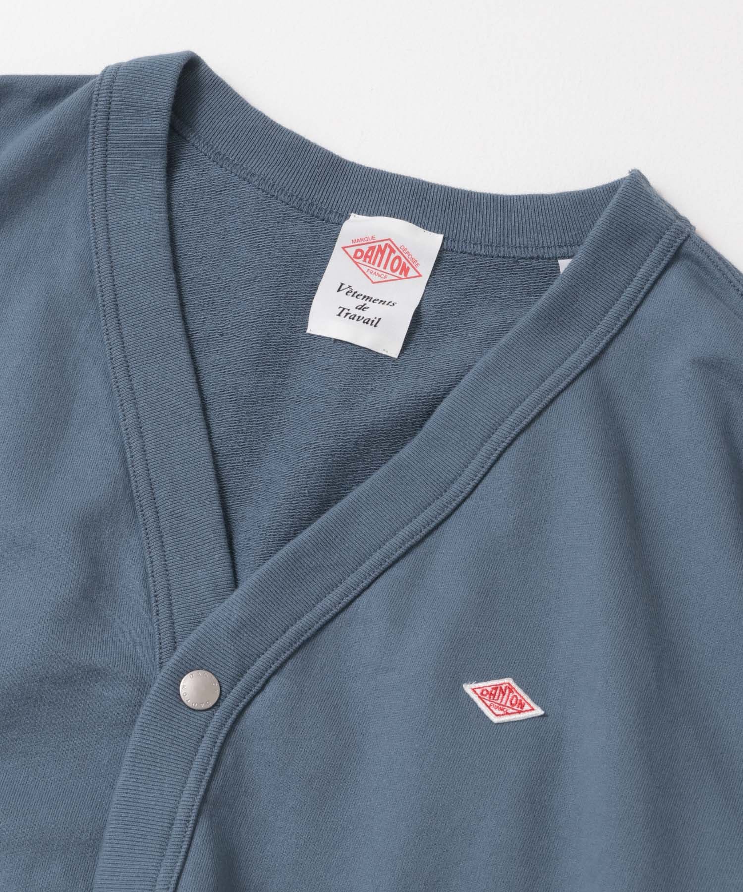DANTON　DOT BUTTON V-NECK CARDIGAN DK.BLUE 38