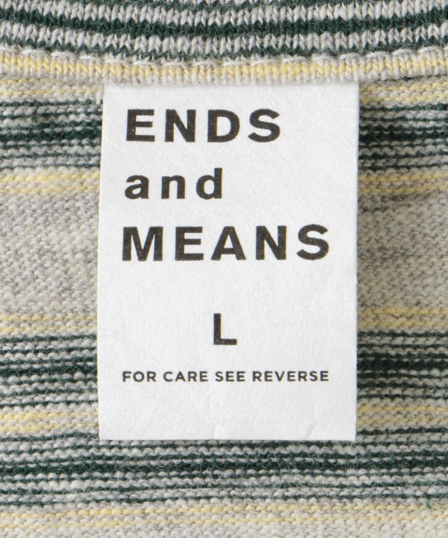 ENDS and MEANS　Pocket Long-Sleeve Tee(Striped) AshGray ST M