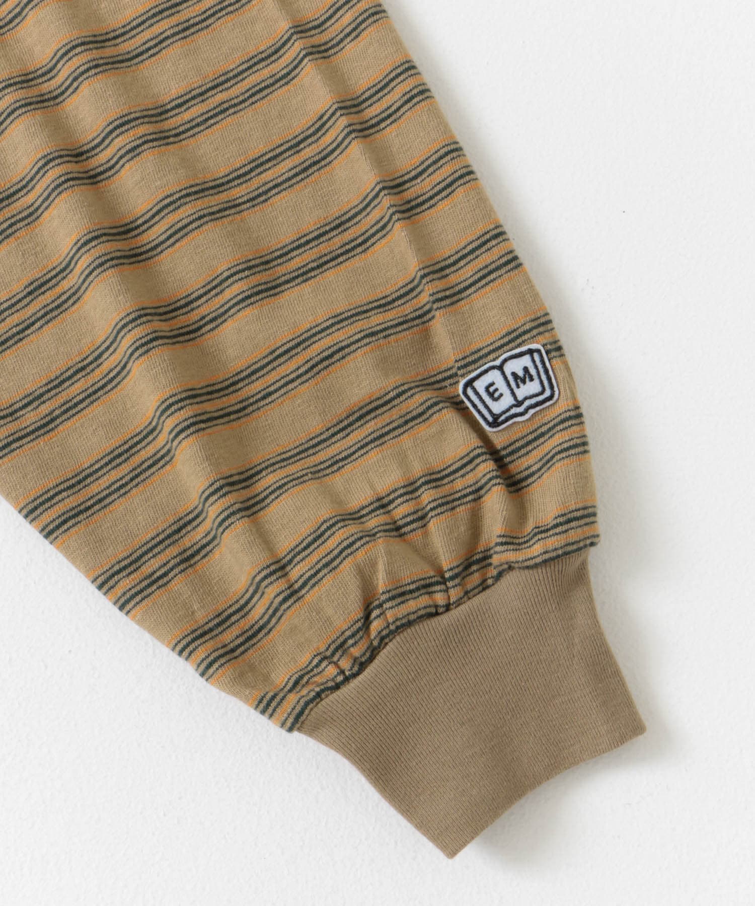 ENDS and MEANS　Pocket Long-Sleeve Tee(Striped) Brown ST M