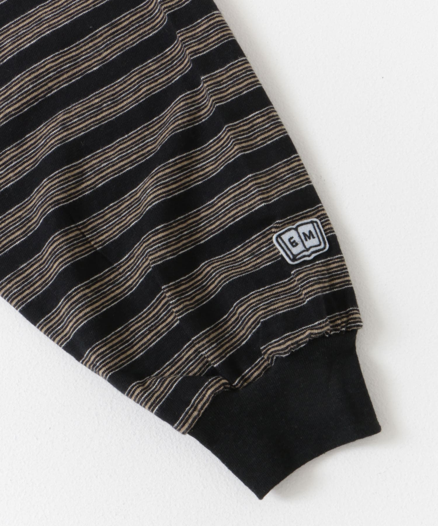 ENDS and MEANS　Pocket Long-Sleeve Tee(Striped) Black ST M
