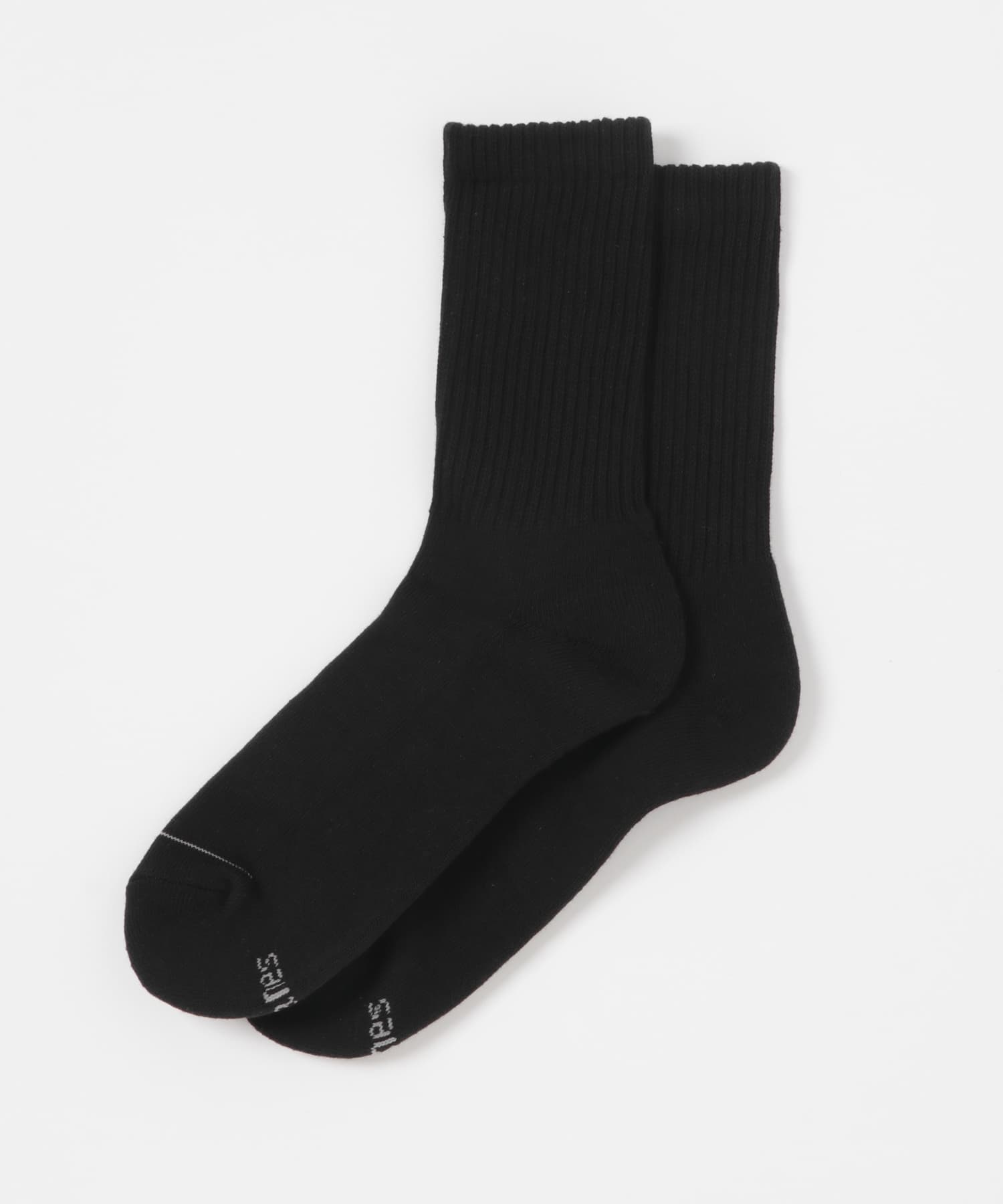 Hanes　クルーソックス2P BLACK one