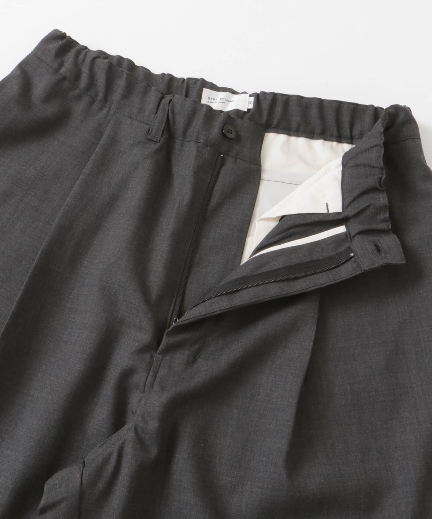 STILL BY HAND　Summer wool wide pants CHARCOAL 44