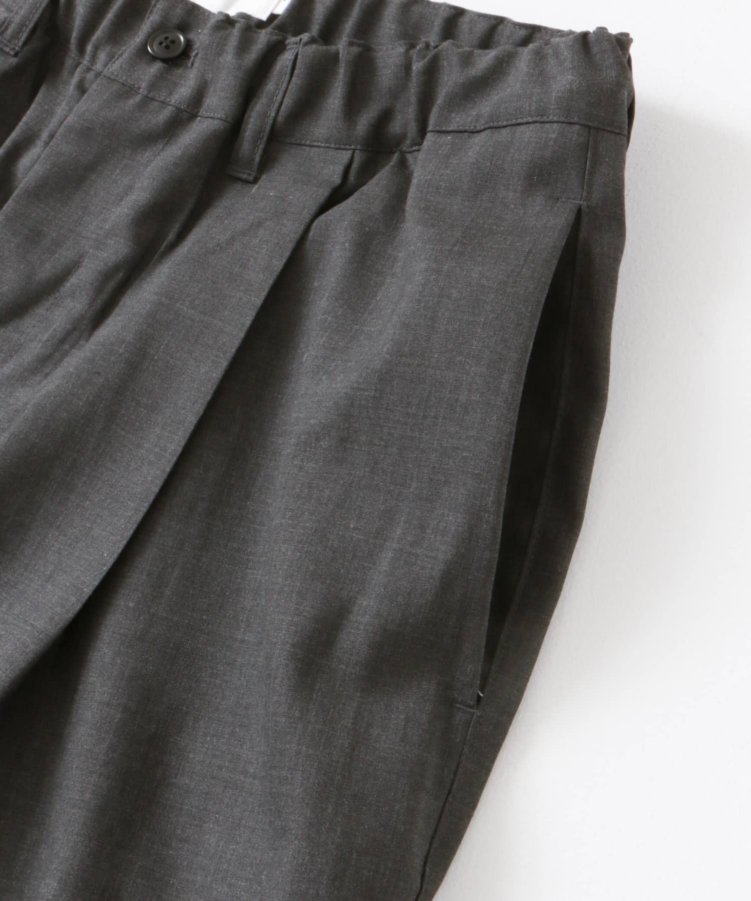 STILL BY HAND　Summer wool wide pants CHARCOAL 44