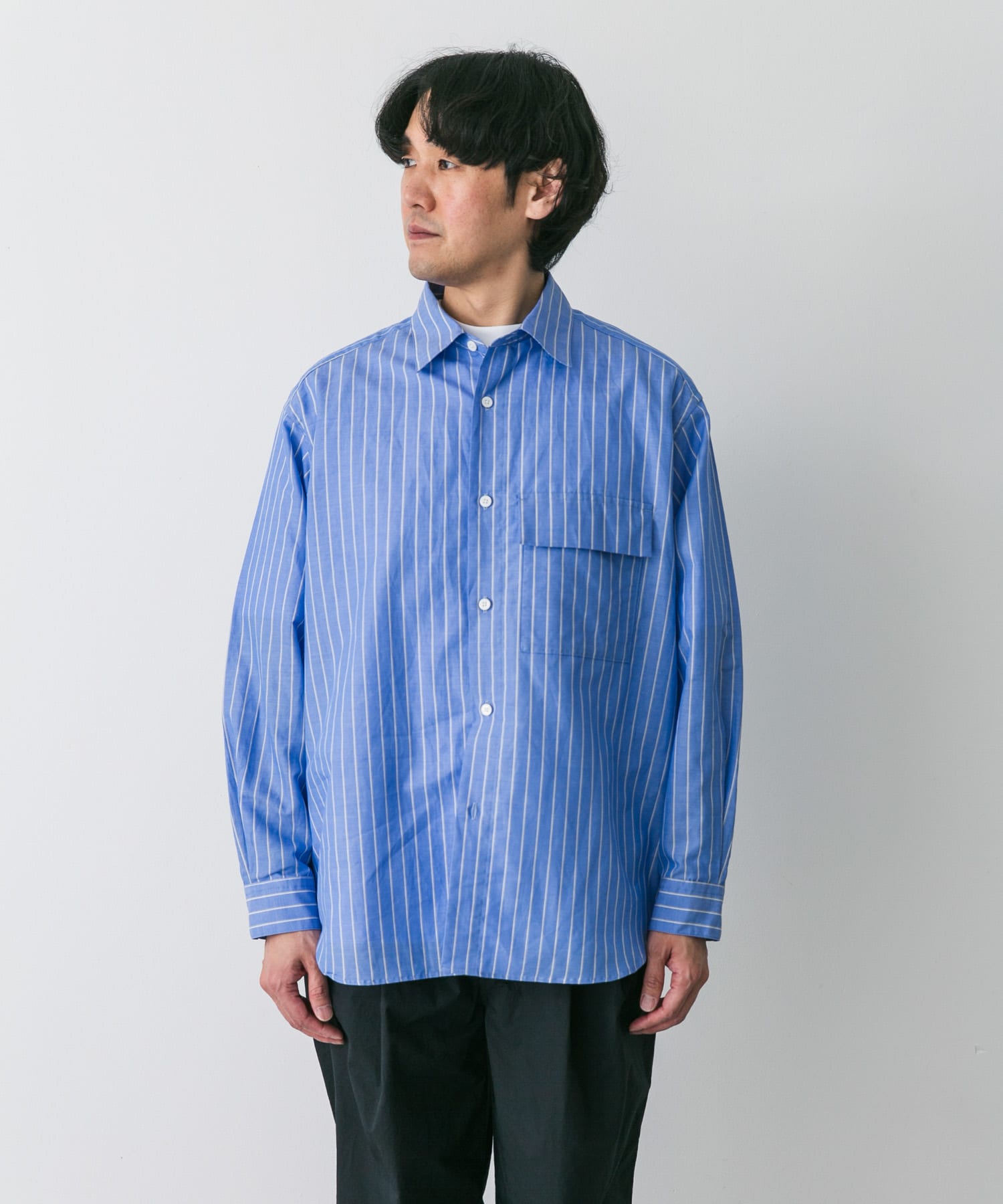 STILL BY HAND Oversized shirts(46 WHT STRIPE): トップス｜URBAN