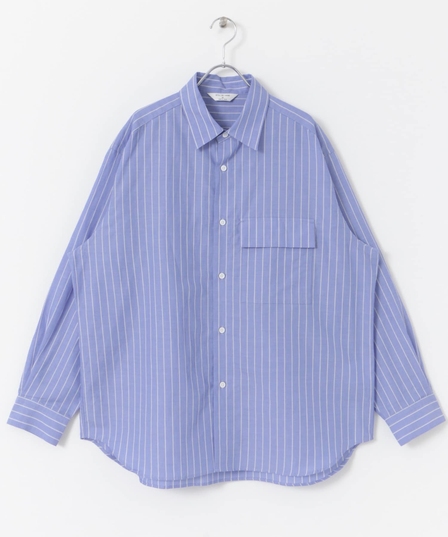 STILL BY HAND　Oversized shirts BLUESTRIPE 46