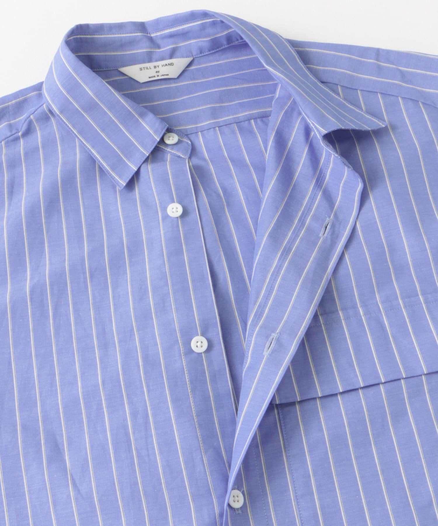 STILL BY HAND　Oversized shirts BLUESTRIPE 46