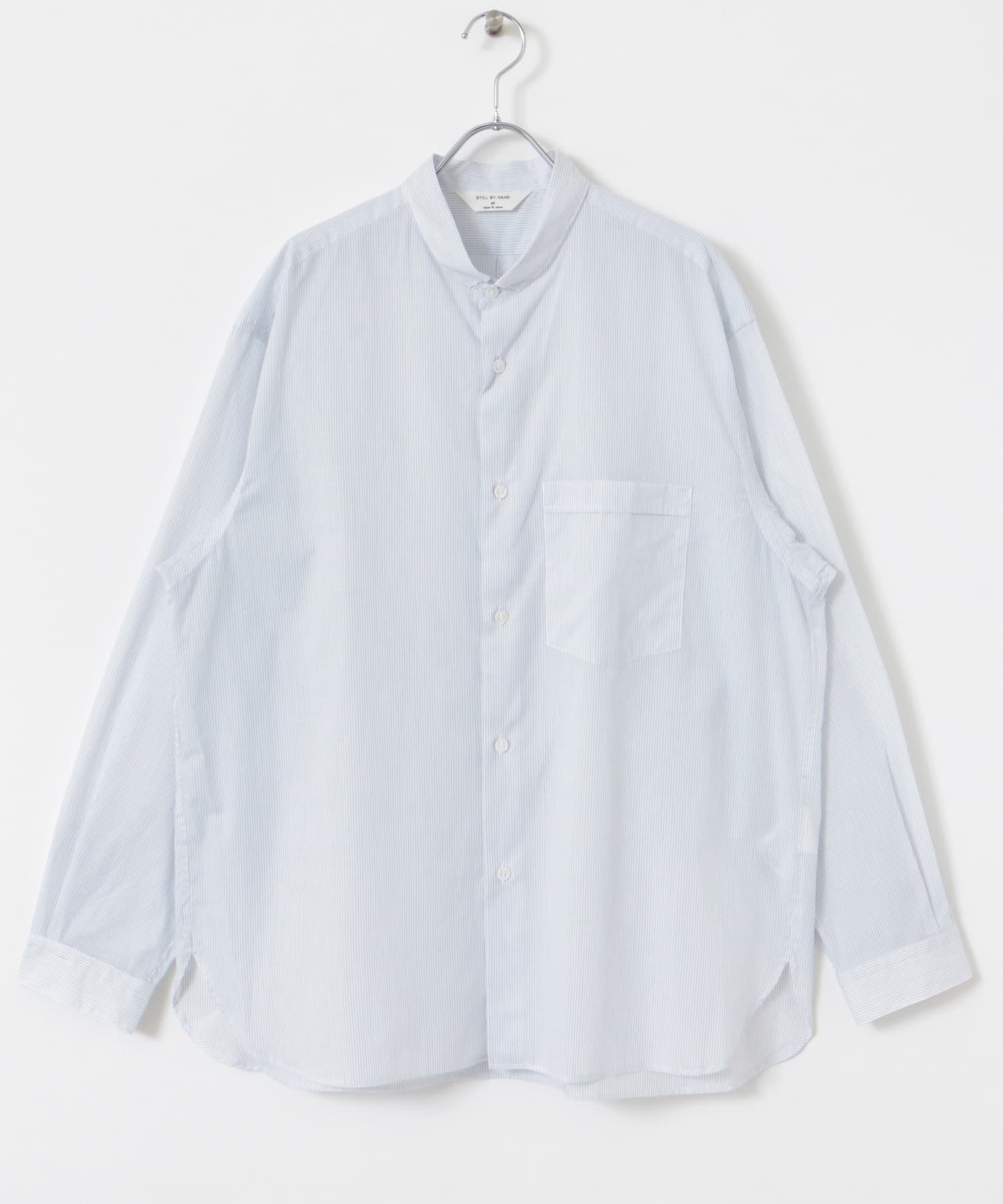 STILL BY HAND　コットンストライプシャツ WHITE 46