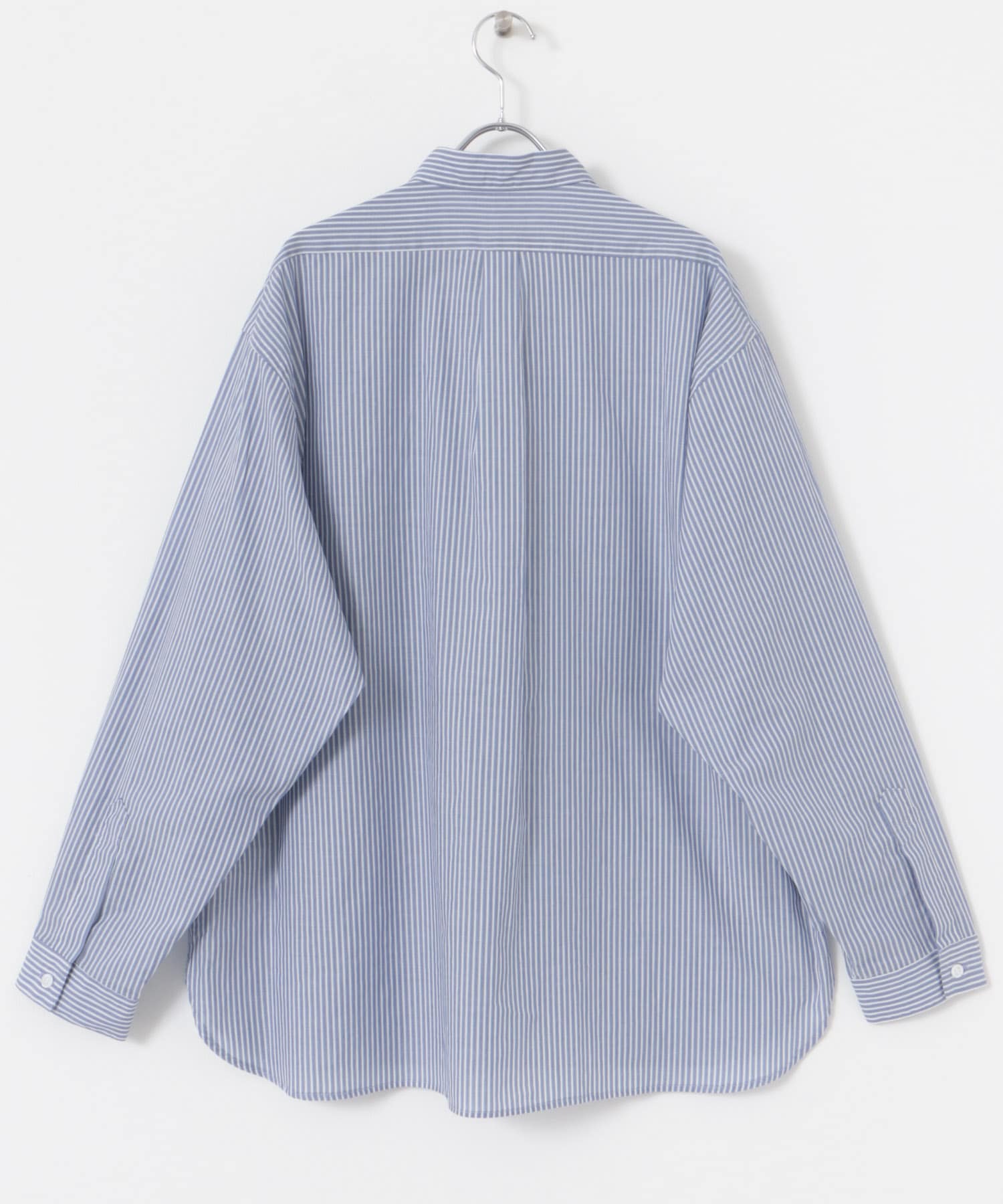 STILL BY HAND　コットンストライプシャツ NAVY 46