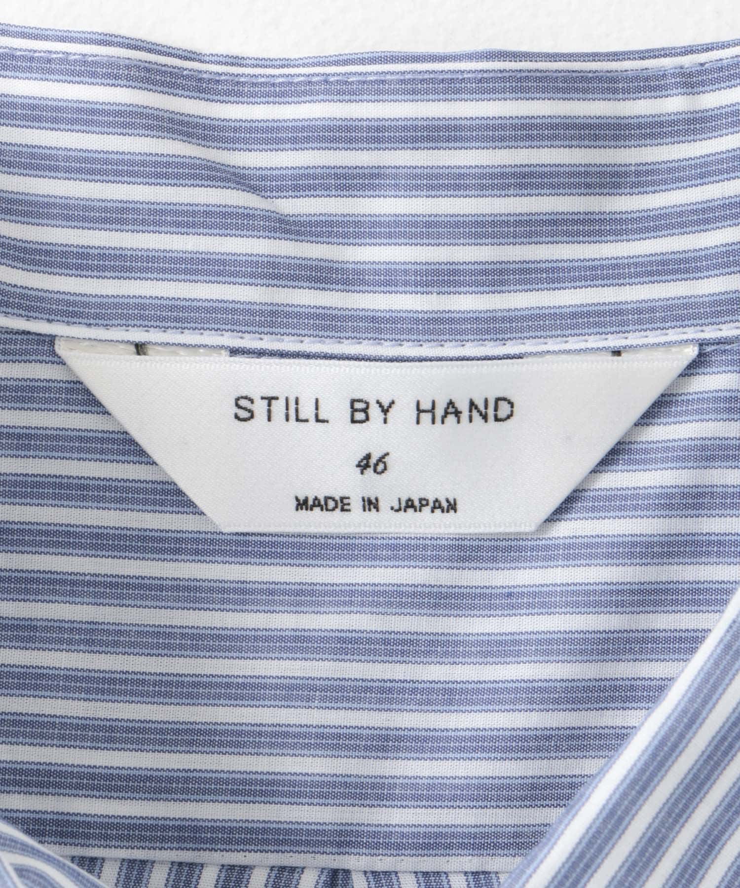 STILL BY HAND　コットンストライプシャツ NAVY 46
