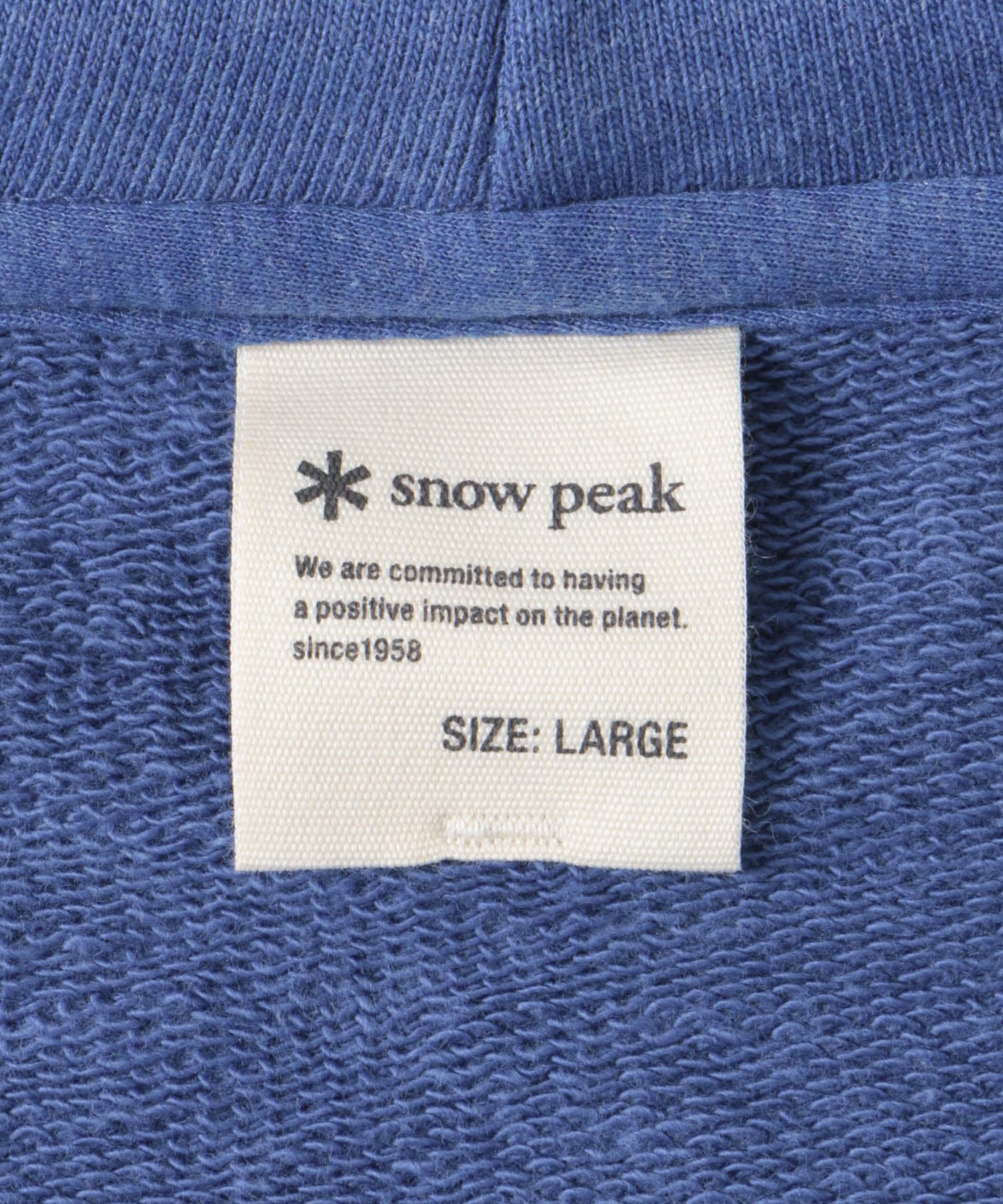 Snow Peak Apparel　RecycledCottonZipUpParka BLUE M