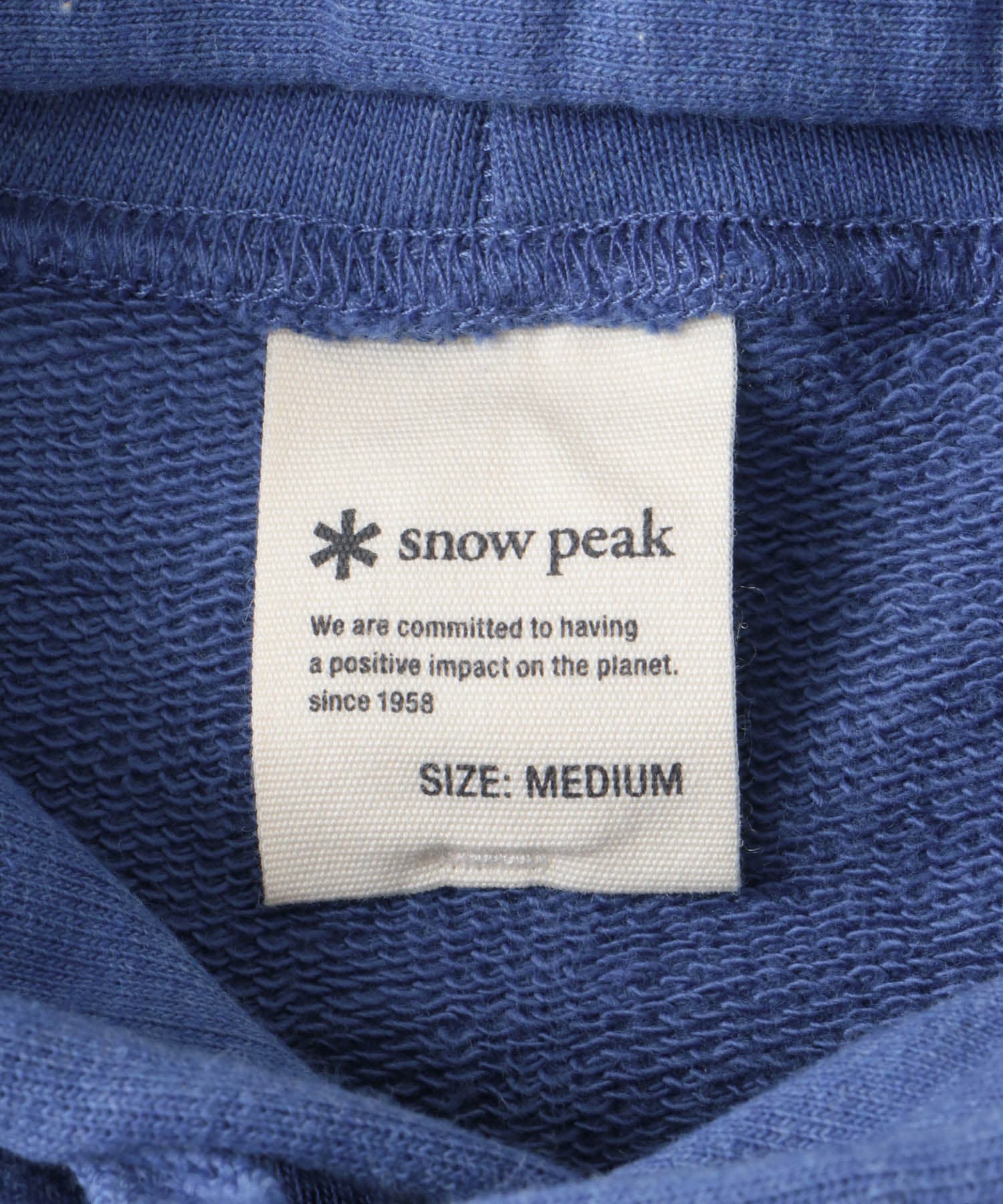Snow Peak Apparel　Recycled Cotton Hoodie BLUE M