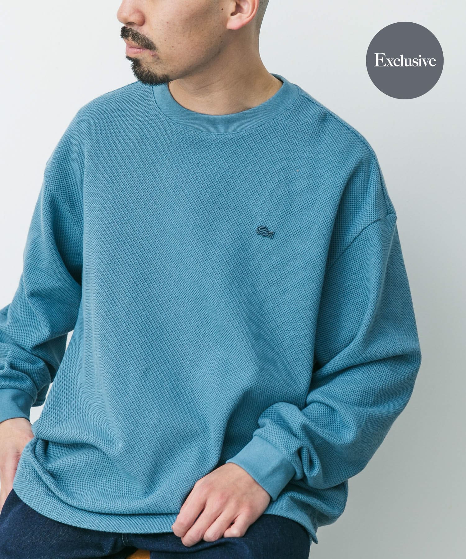 『別注』LACOSTE×DOORS　thick pique crew long-sleeve