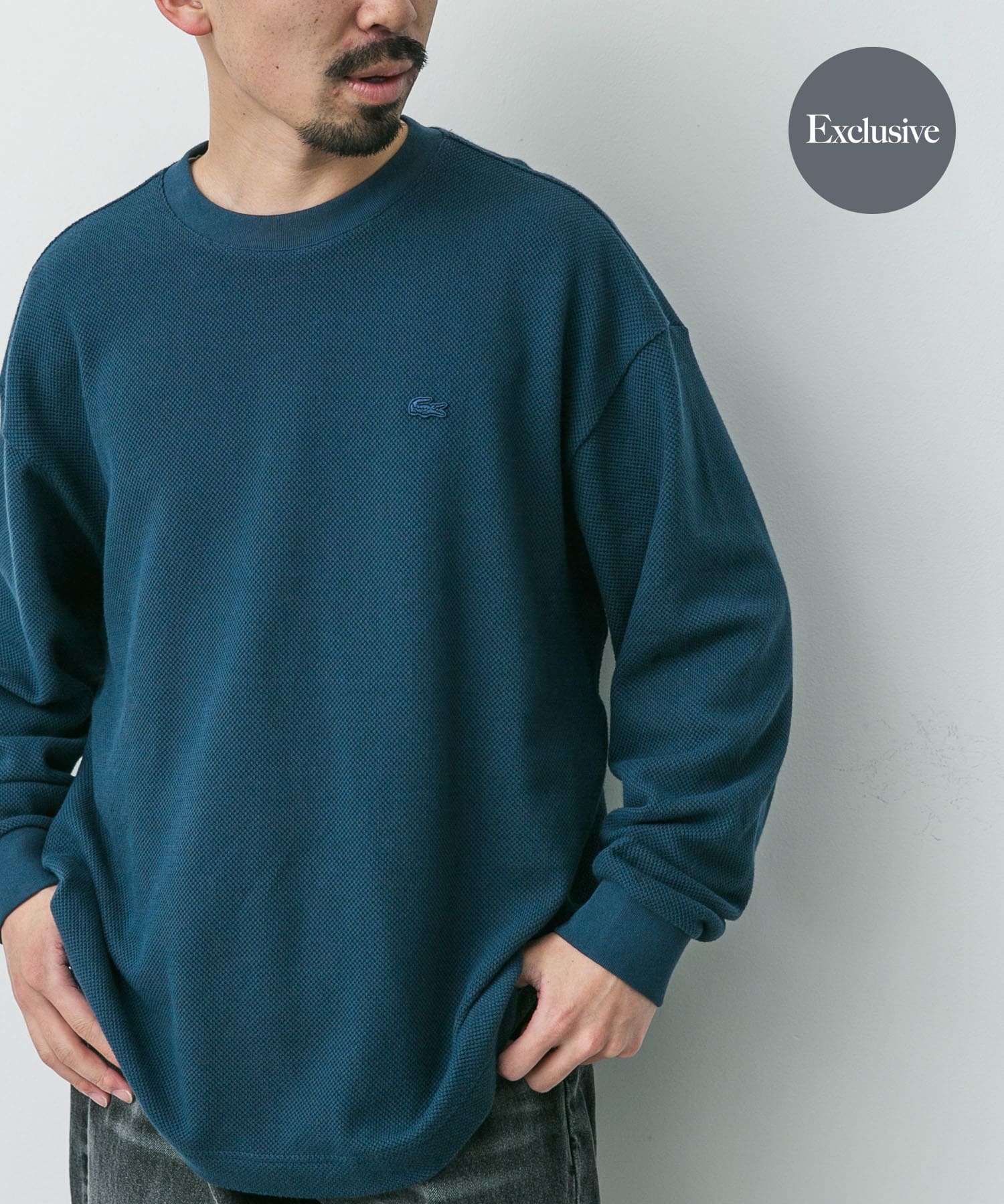 別注』LACOSTE×DOORS thick pique crew long-sleeve(3 HAMMAM