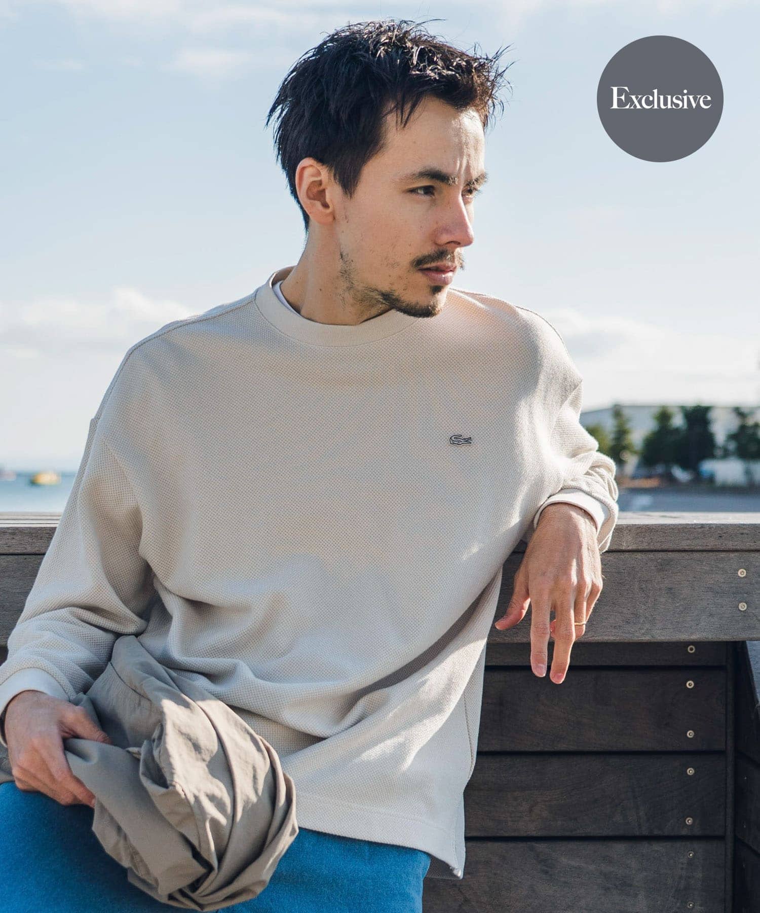 別注　LACOSTE×DOORS　クルーネックロングスリーブティーシャツ 別注』LACOSTE×DOORS thick pique crew long-sleeve(3 HAMMAM