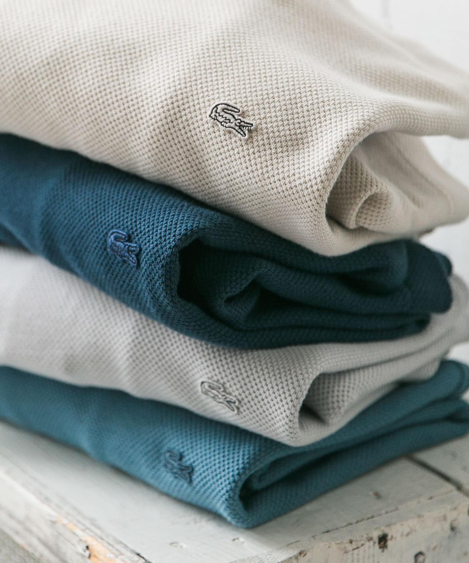 別注』LACOSTE×DOORS thick pique crew long-sleeve(3 HAMMAM