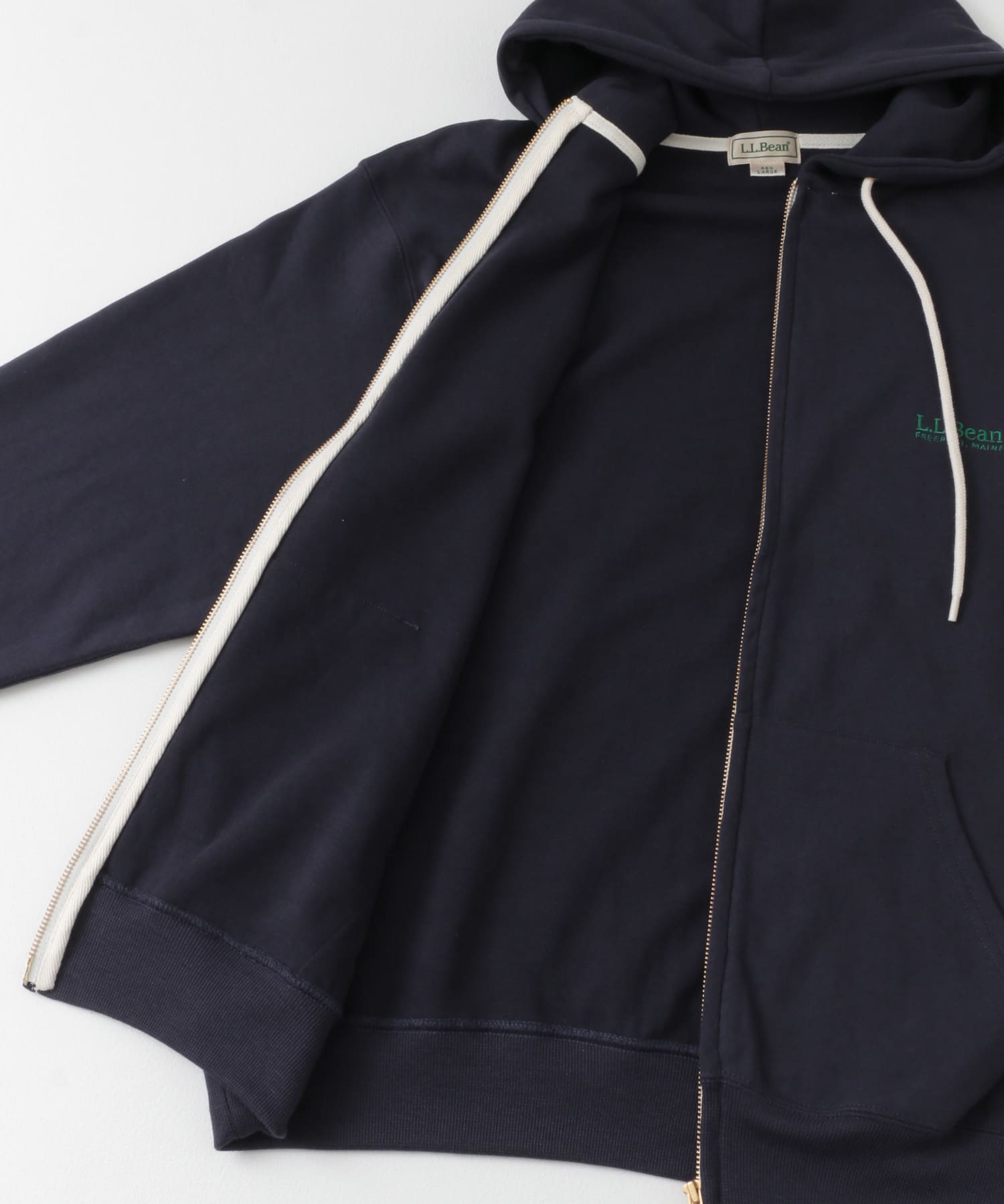 L.L.Bean　PortageFullZipHoodedSweat Navy M