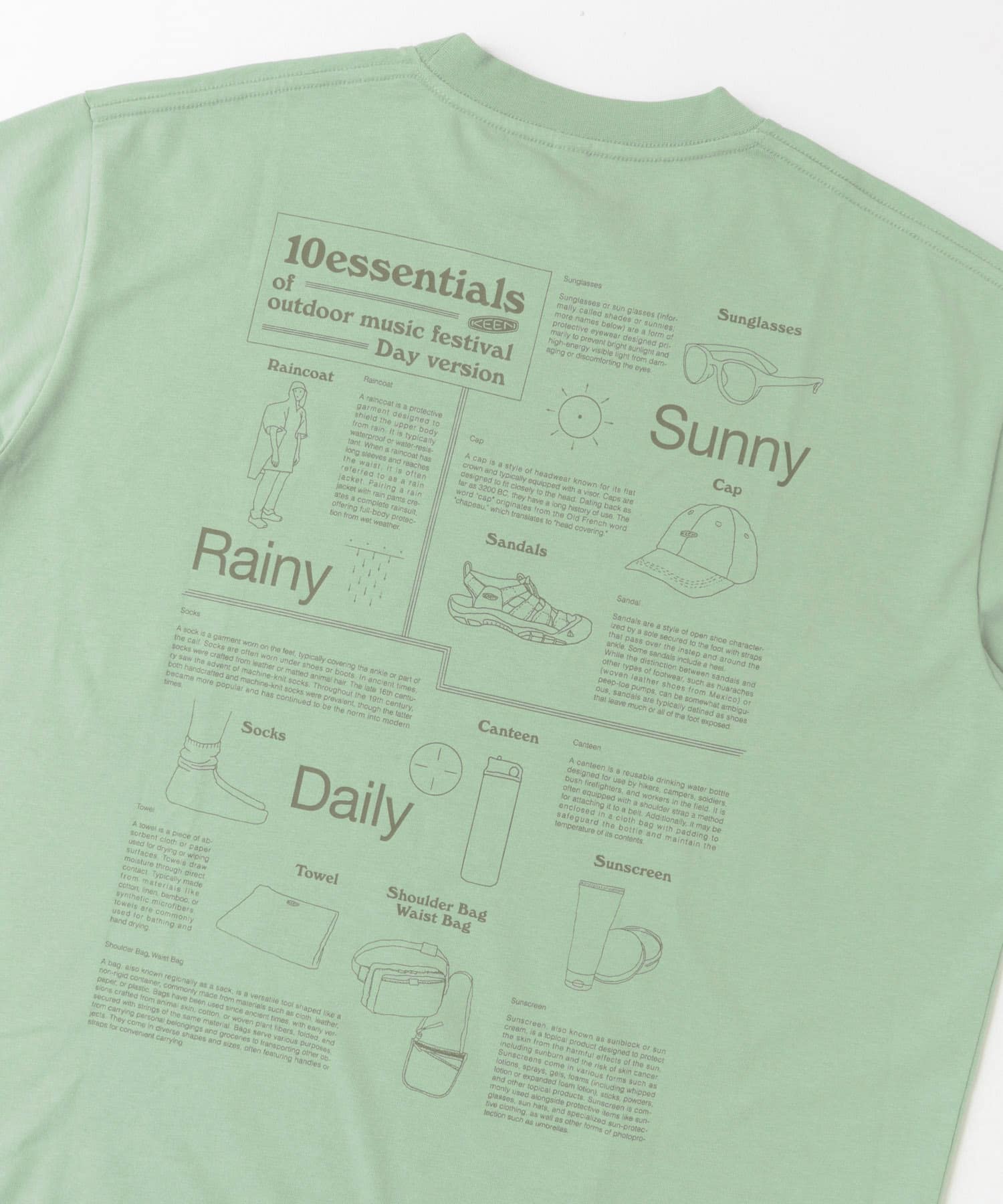『別注』KEEN×DOORS　OC/RP10ESSENTIALS T-SHIRTS G.GREEN M