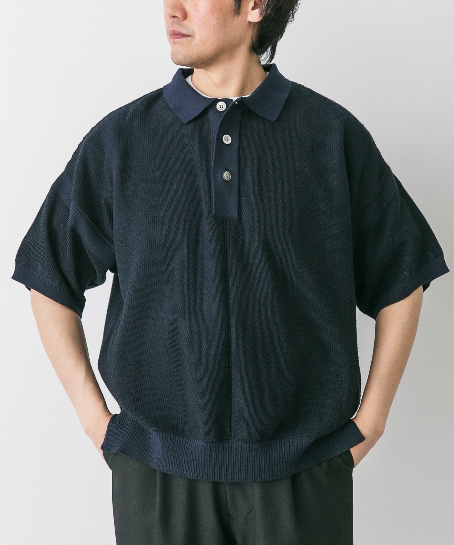 YASHIKI Umiiro Knit Polo(1 MIXGRAY): トップス｜URBAN RESEARCH公式