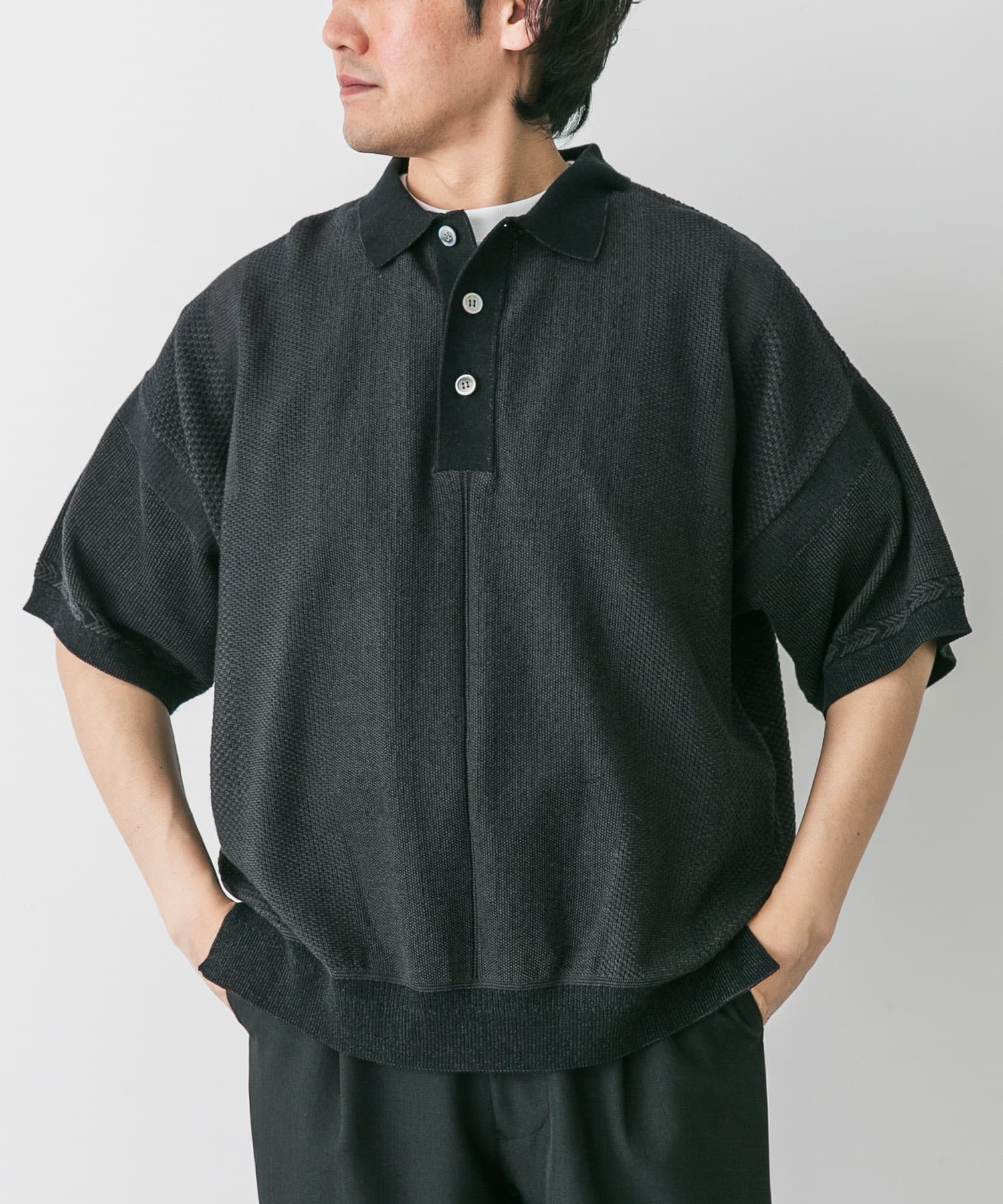 YASHIKI Umiiro Knit Polo(1 MIXGRAY): トップス｜URBAN RESEARCH公式