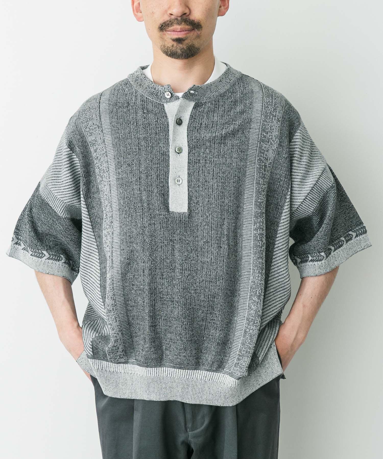 【中古品】Fumon Henley Knit(BLACK)半袖ニット YASHIKI Fumon Henley Knit(1 BLACK): トップス｜URBAN RESEARCH公式