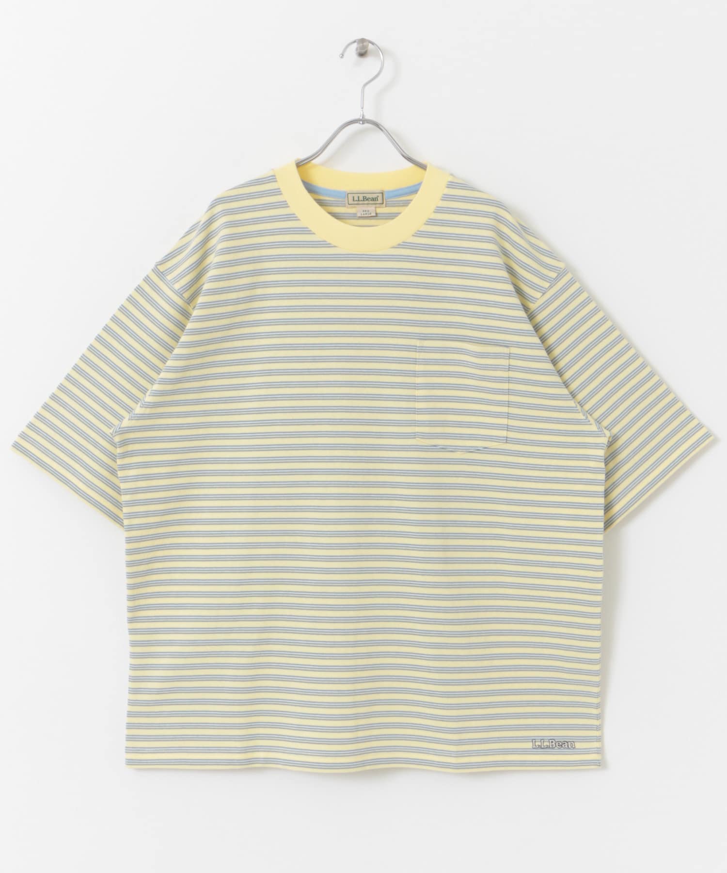 L.L.Bean Union Short-Sleeve StripedT-shirts(M Yellow/Sax