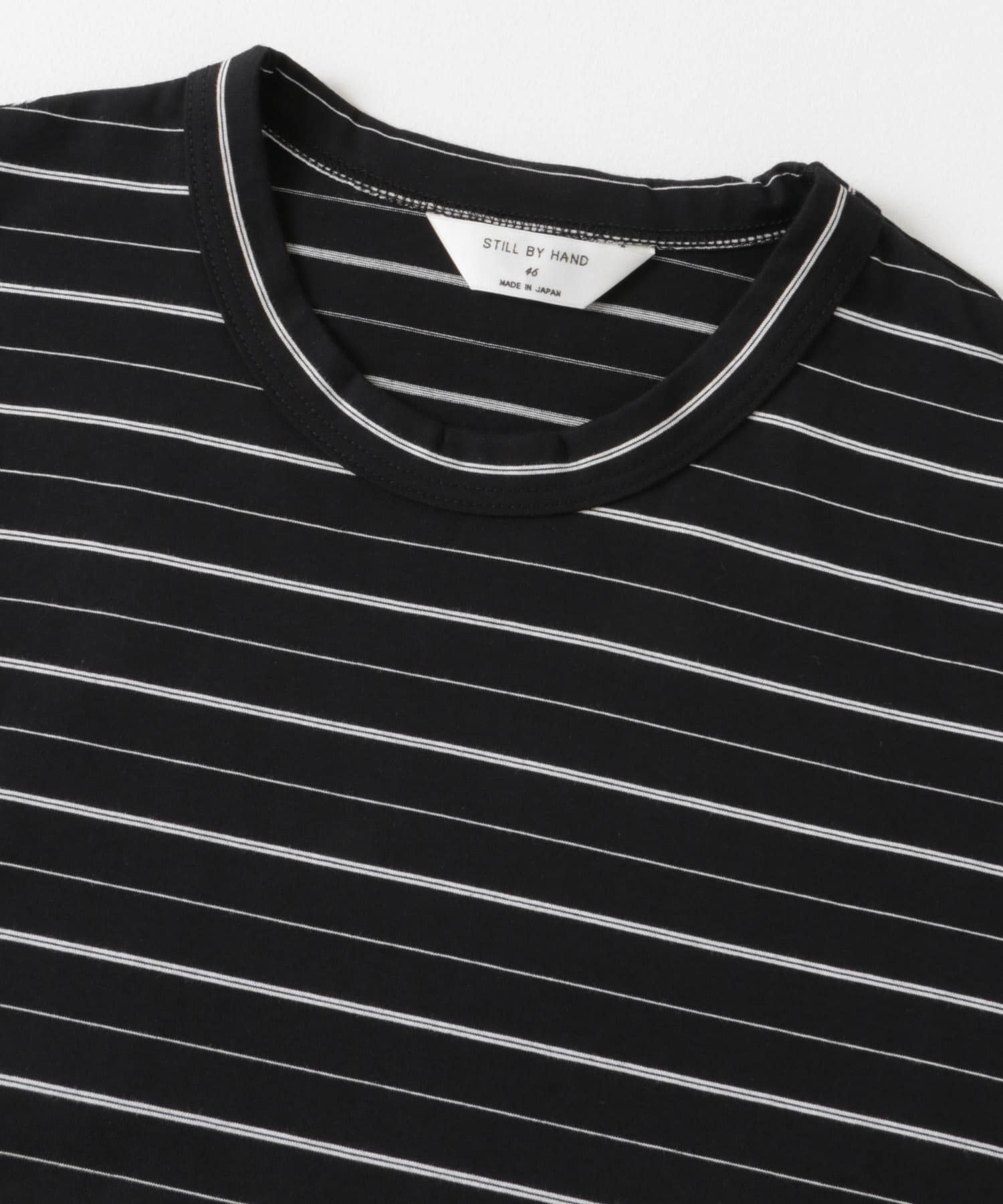 STILL BY HAND　Striped T-shirts BLK/WHT 46