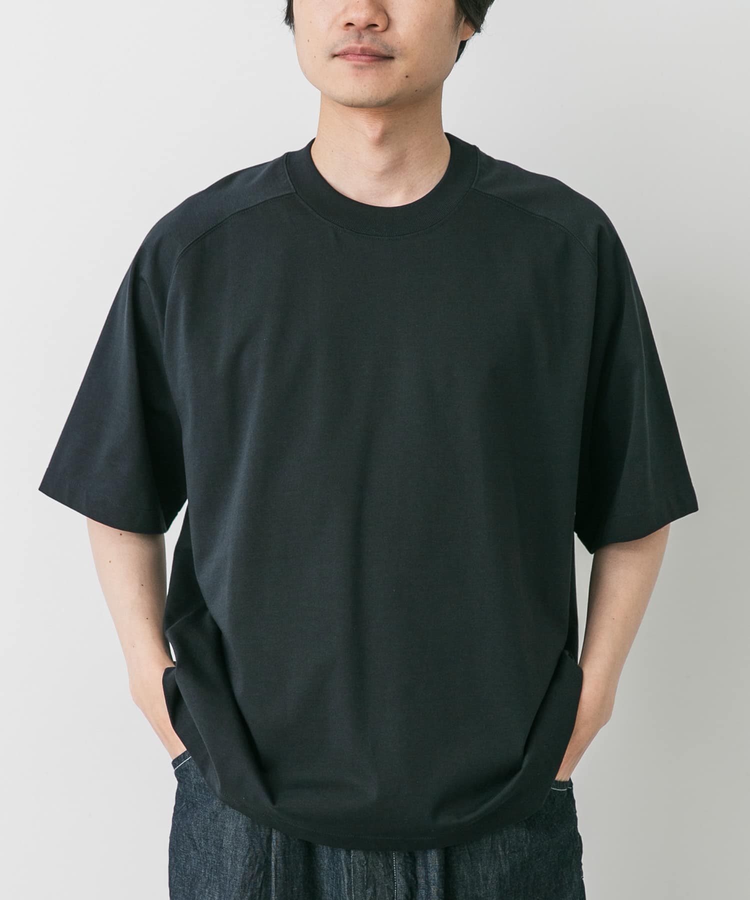 STILL BY HAND　強撚天竺サドルスリーブTシャツ