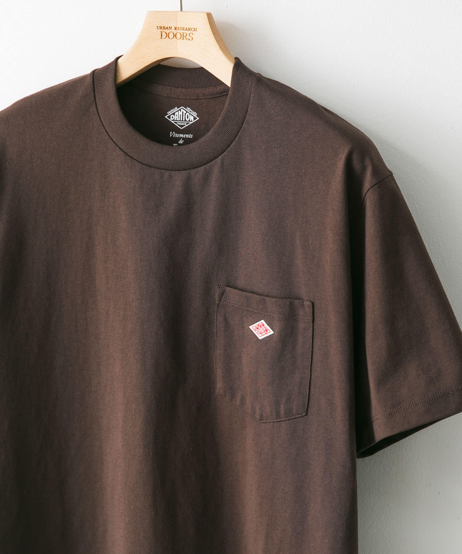 DANTON　POCKET T-SHIRTS DARK BROWN M