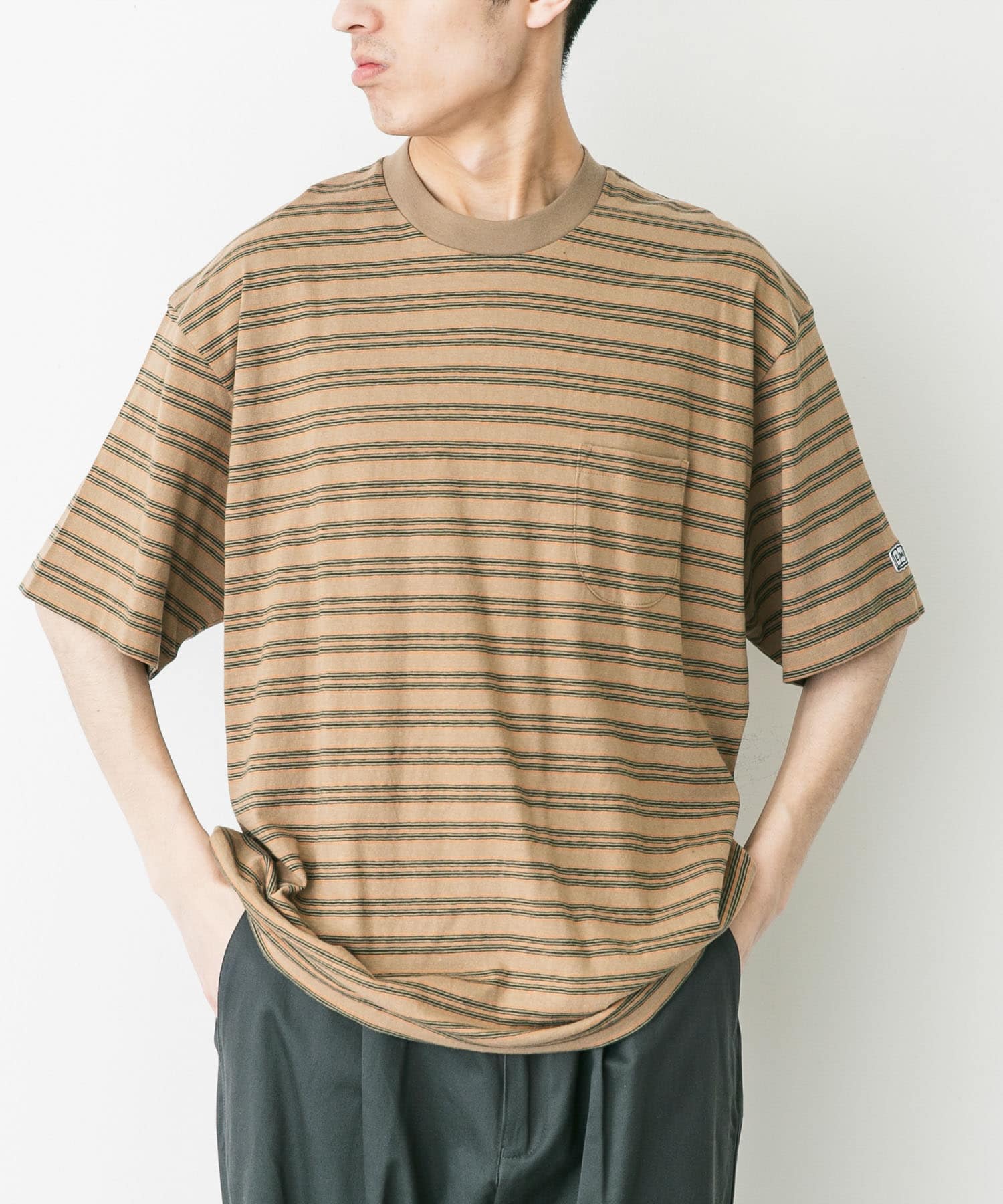 ENDS and MEANS　Pocket T-shirts(Striped)