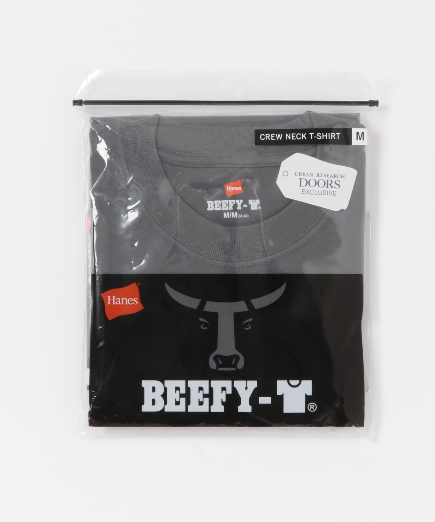 『別注』Hanes×DOORS　BEEFY-T DOORS FIT Short-Sleeve ダークグレー M