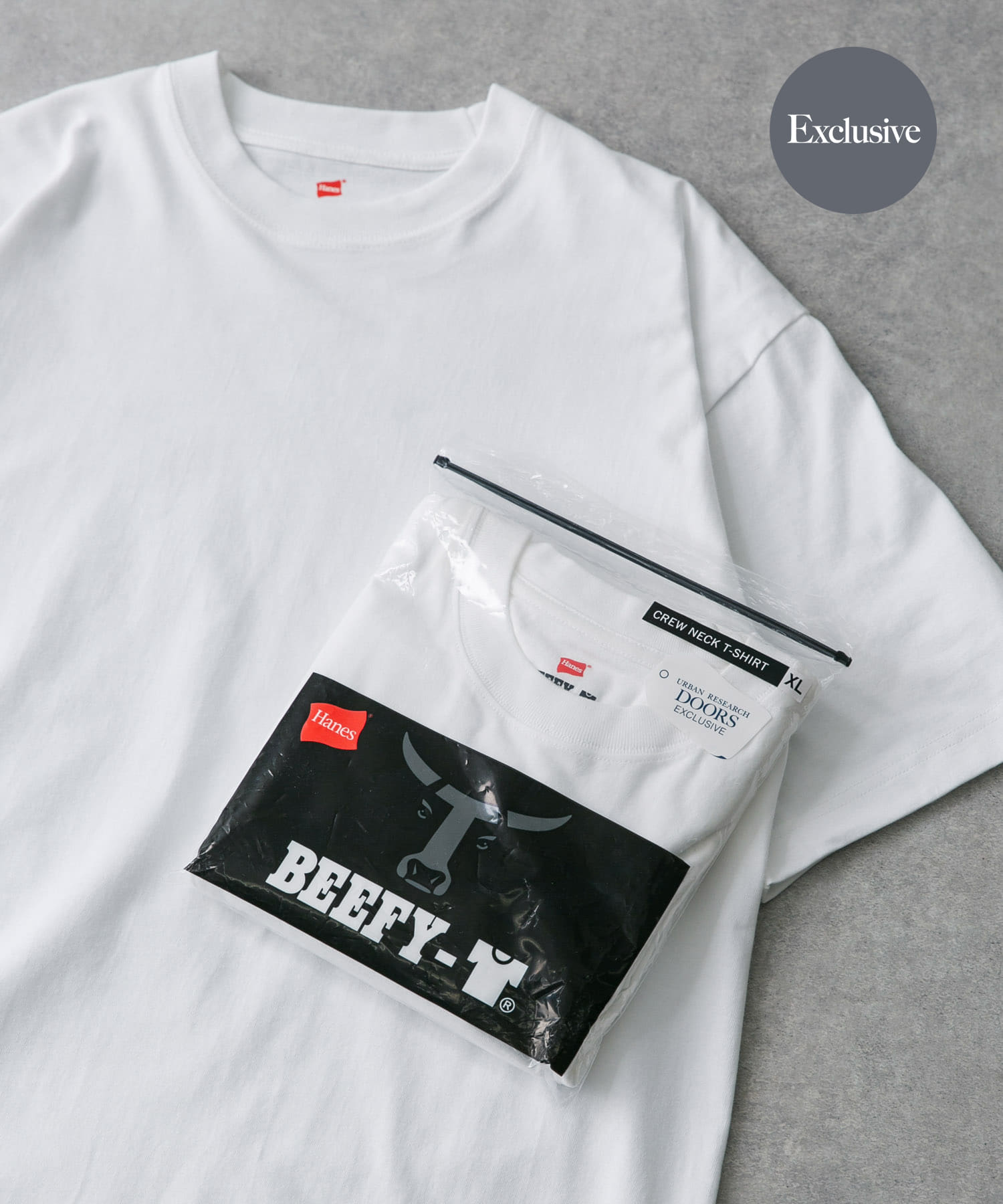 『別注』Hanes×DOORS　BEEFY-T DOORS FIT Short-Sleeve ホワイト M