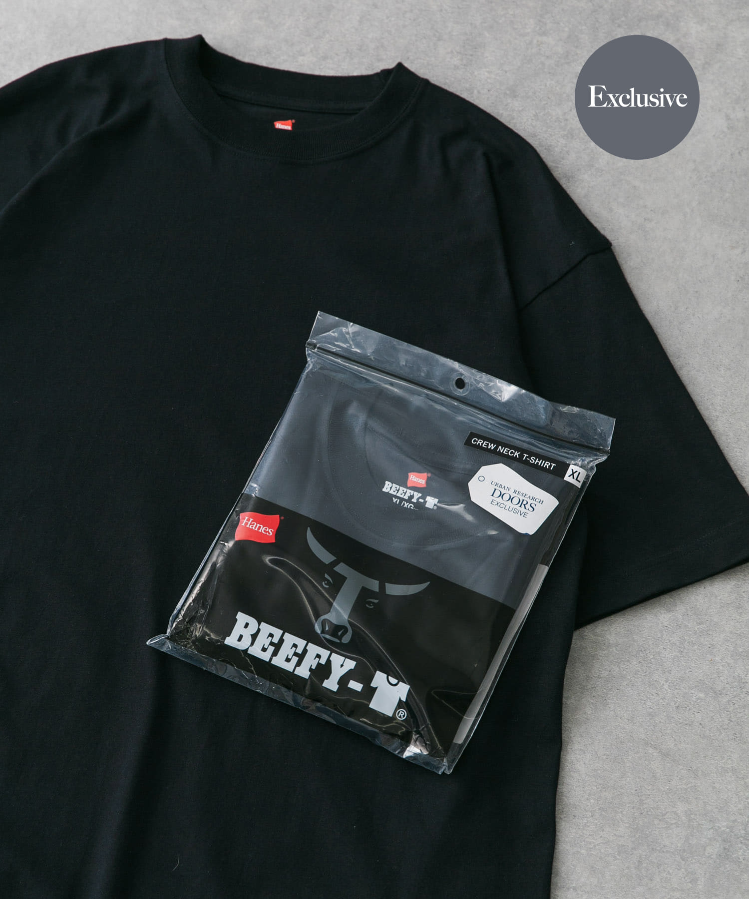 『別注』Hanes×DOORS　BEEFY-T DOORS FIT Short-Sleeve ブラック M
