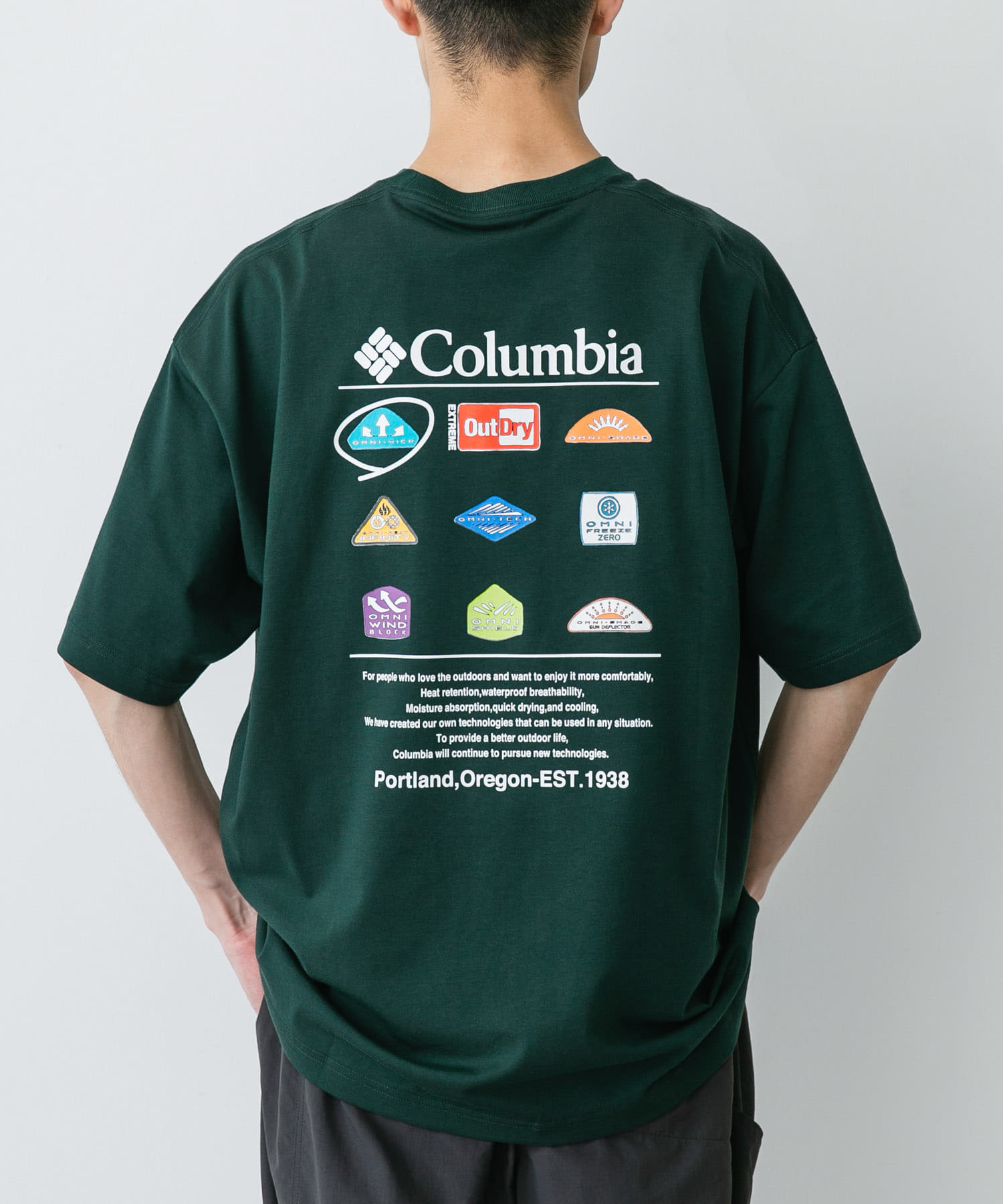 Columbia スタックブルックグラフィックショートスリーブTシャツ(M Sea