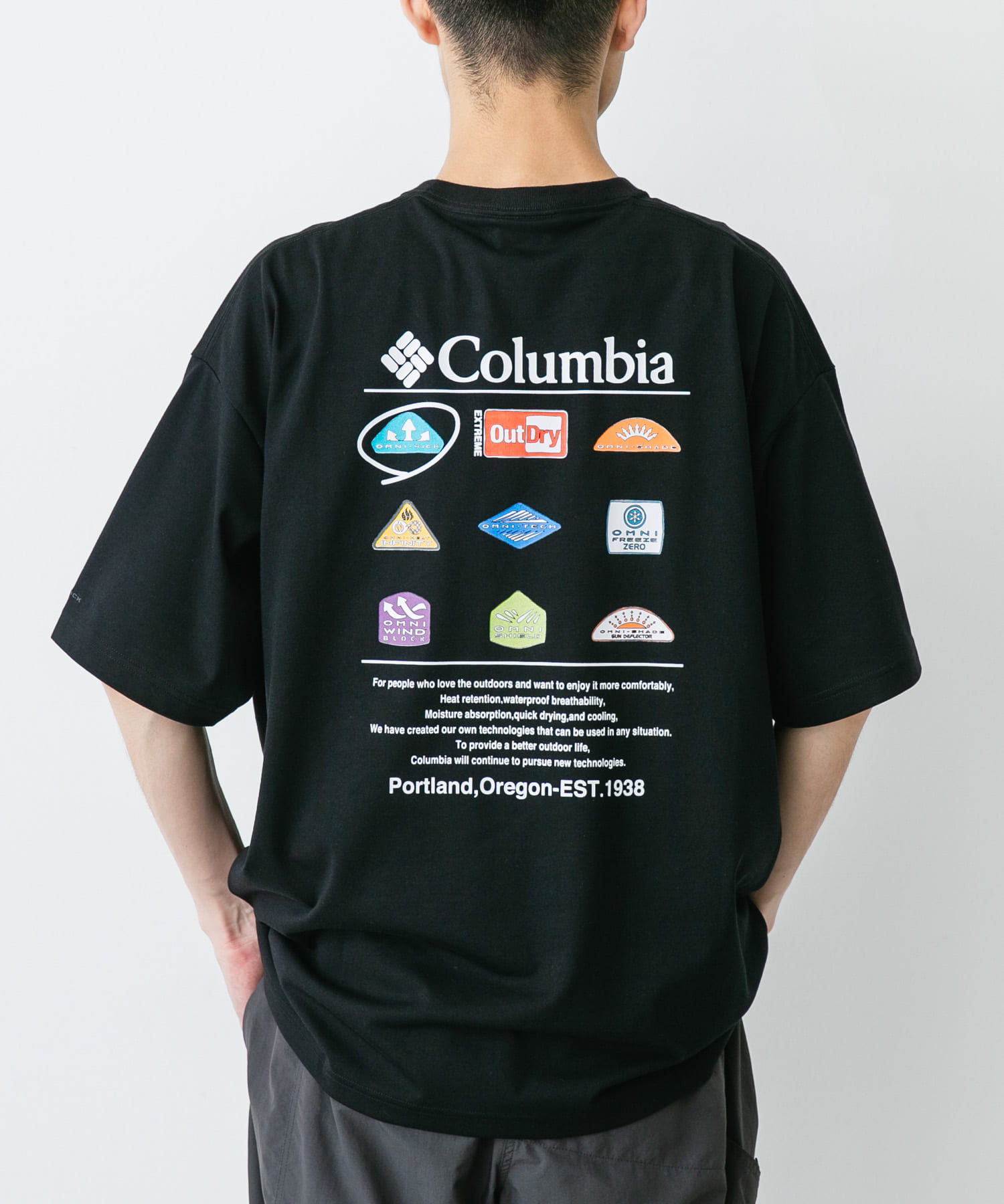 Columbia スタックブルックグラフィックショートスリーブTシャツ(M Sea