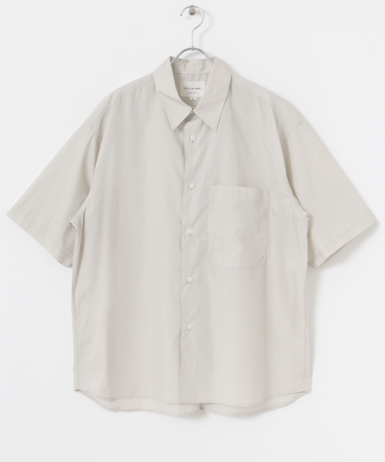 STILL BY HAND　高密度コットン半袖シャツ LIGHTBEIGE 46