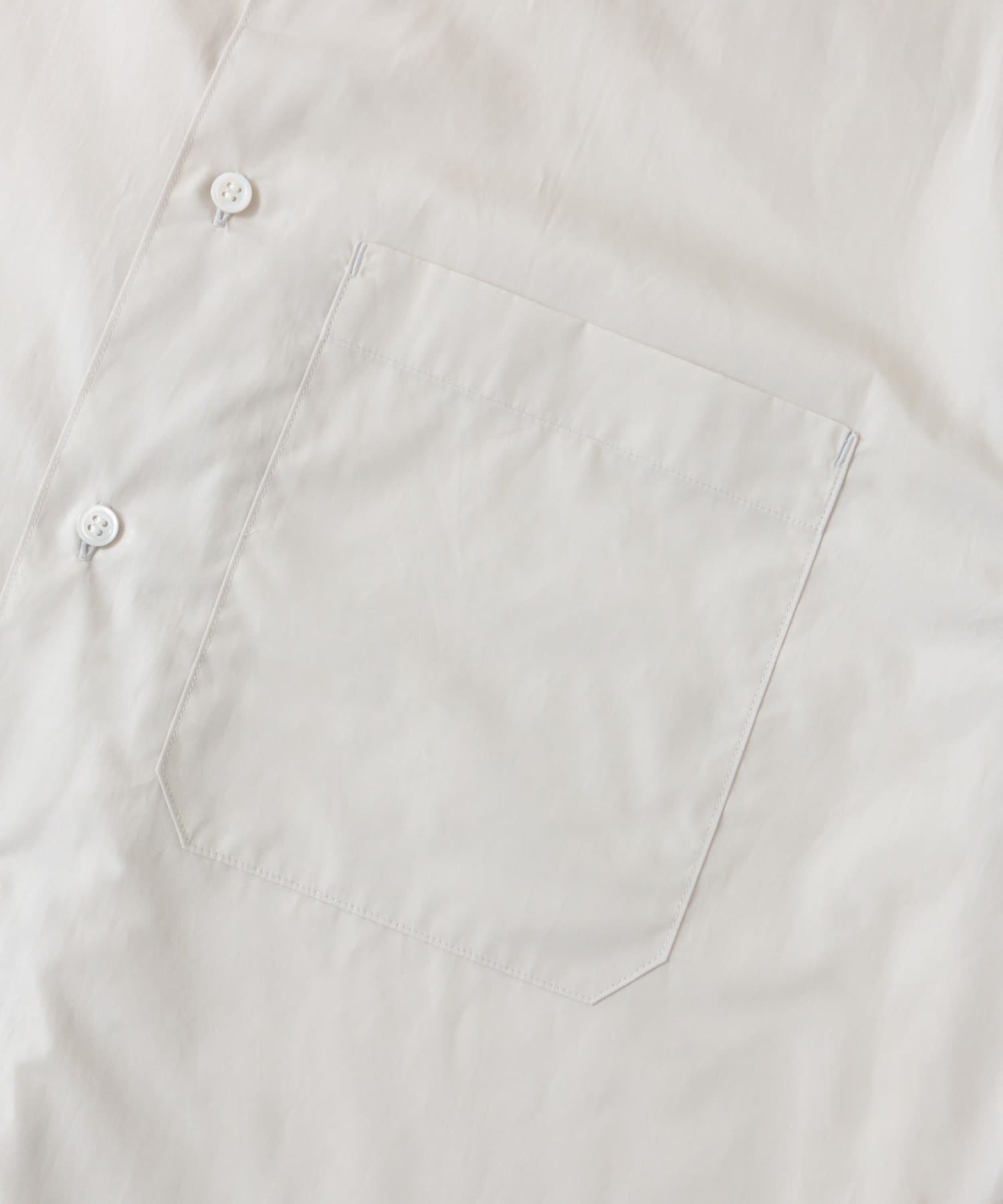 STILL BY HAND　高密度コットン半袖シャツ LIGHTBEIGE 46