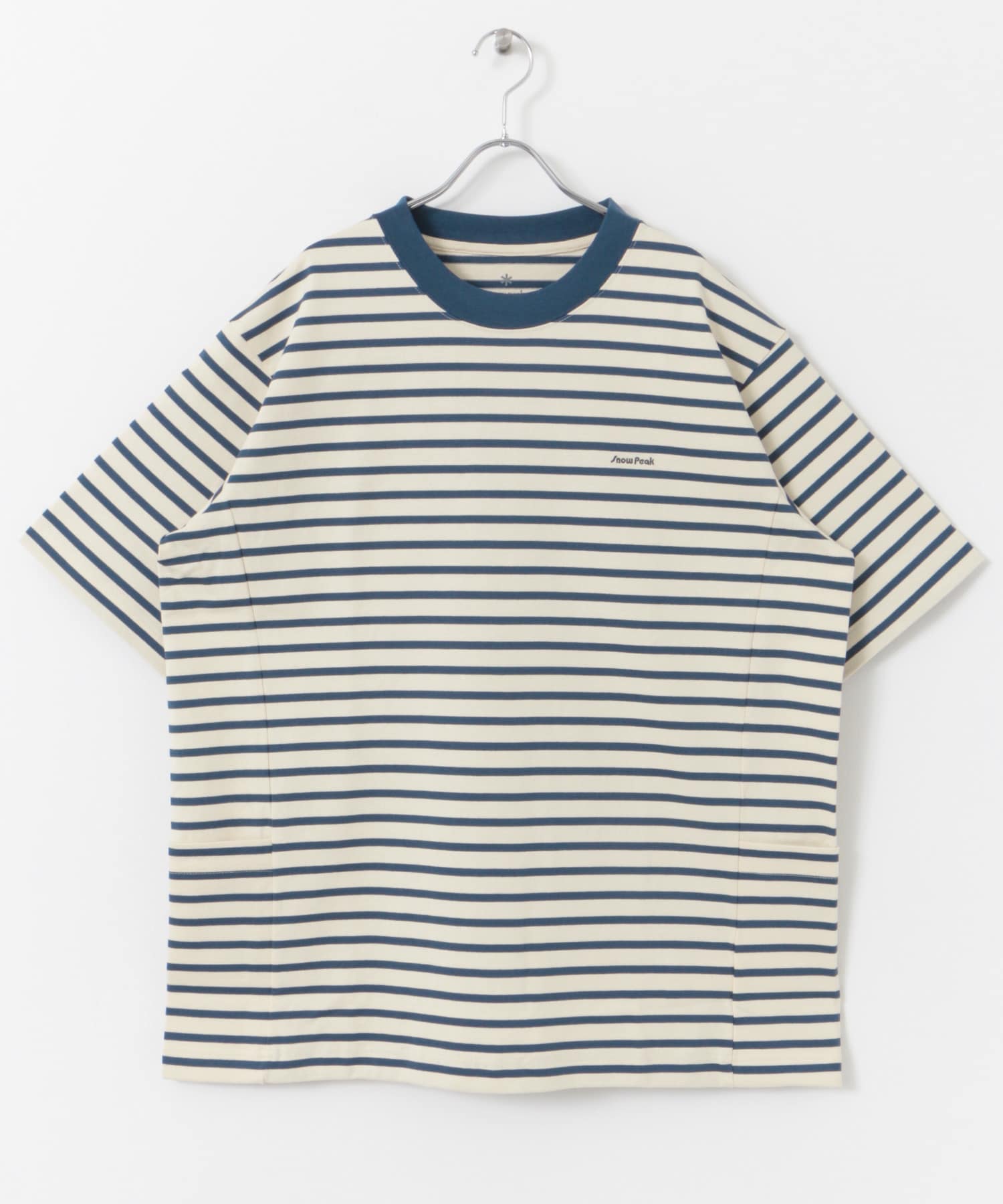 Snow Peak Apparel　Heavy Cotton Border T-Shirts BLUE BD M