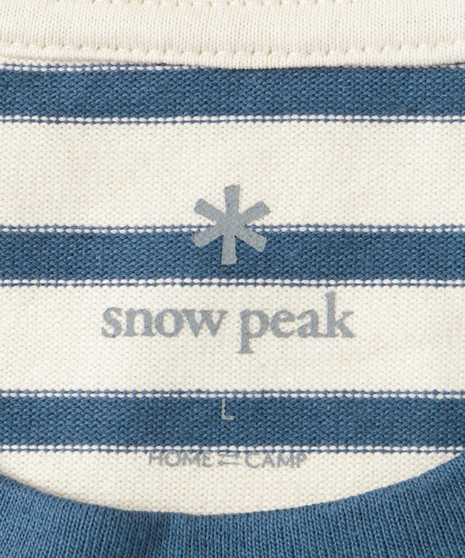 Snow Peak Apparel　Heavy Cotton Border T-Shirts BLUE BD M