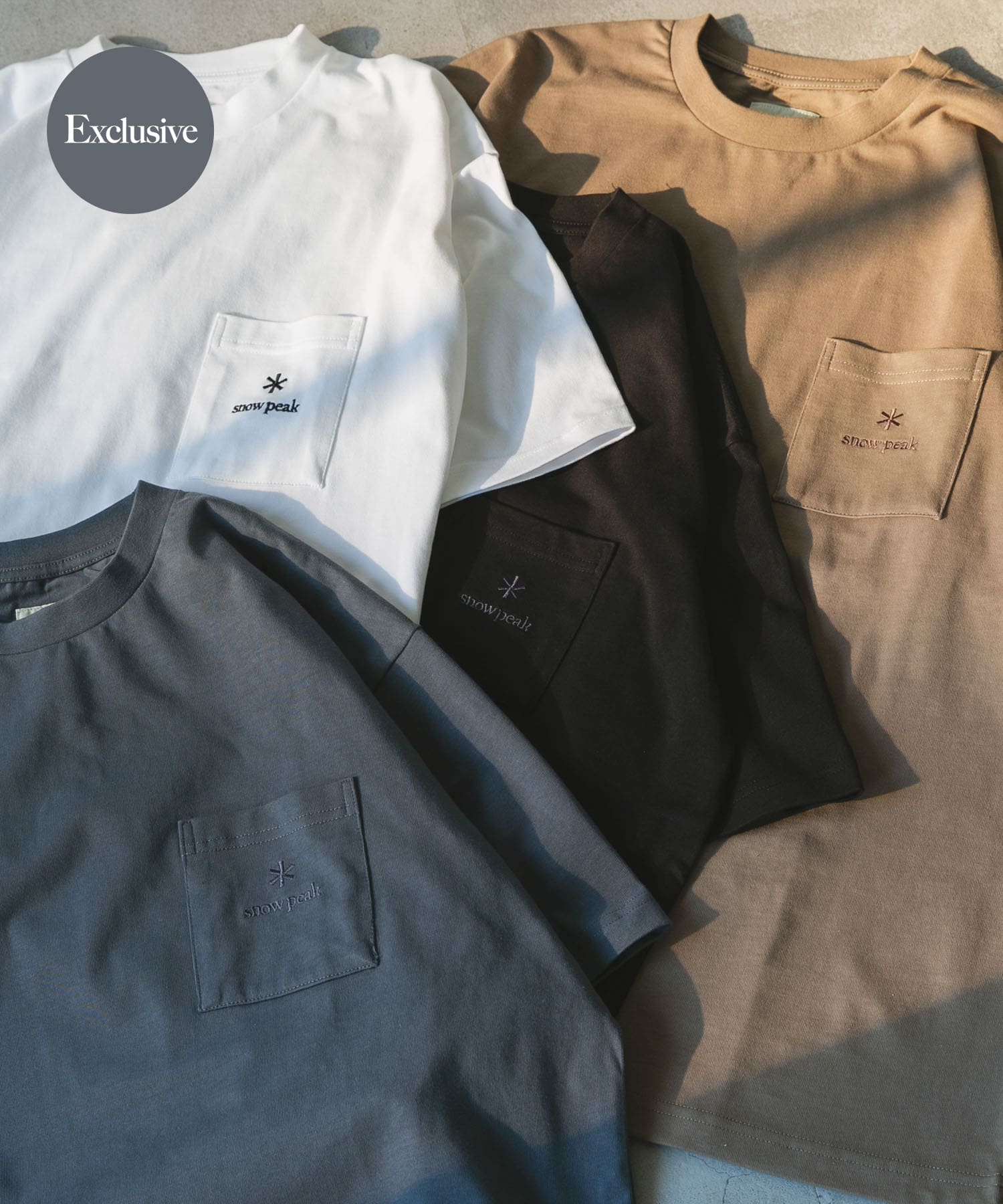 『別注』Snow Peak Apparel×DOORS　Pocket Logo T-shirts BLUE GRAY L
