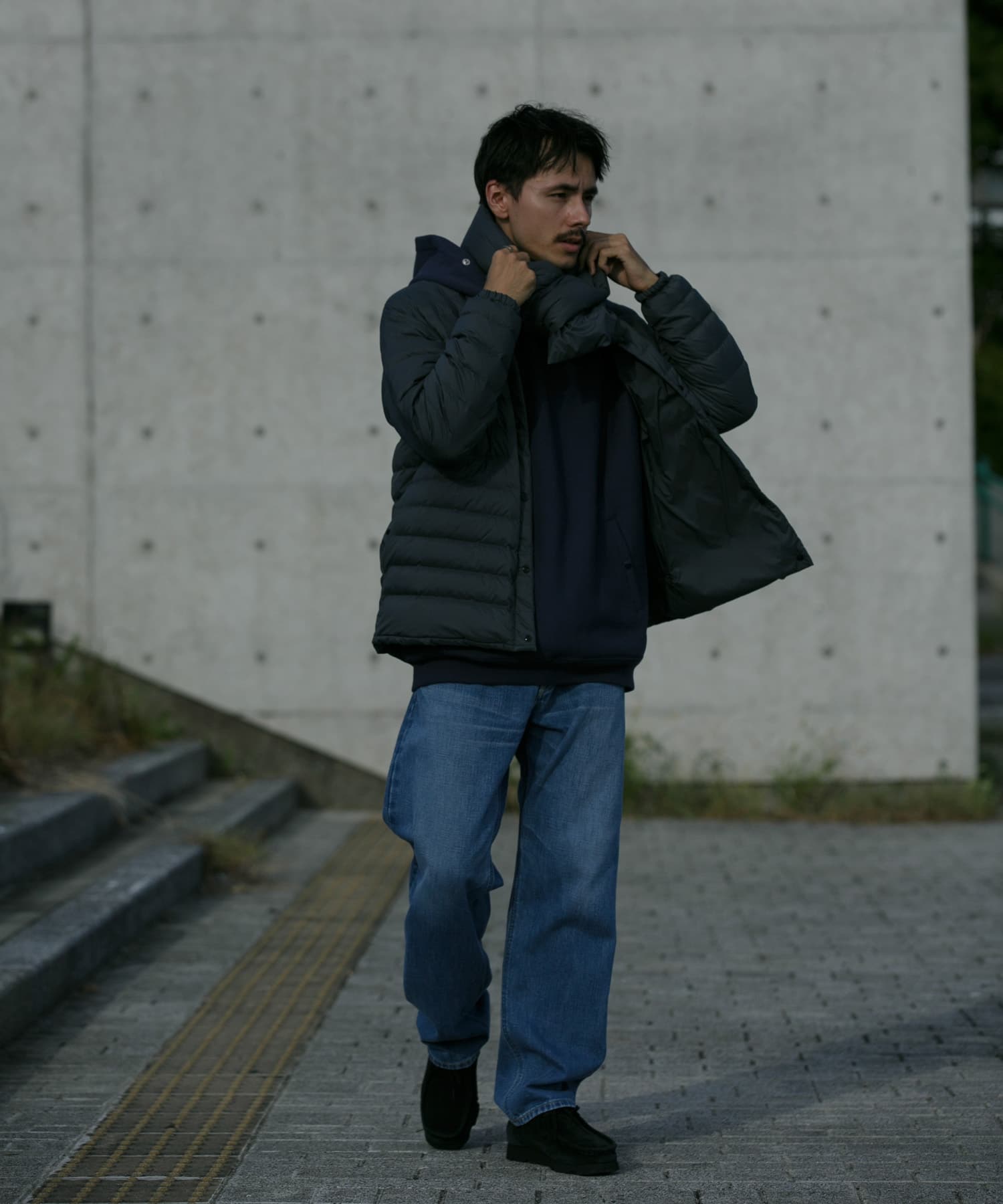 『別注』NANGA×DOORS　DOWN MUFFLER Smoke Blue -