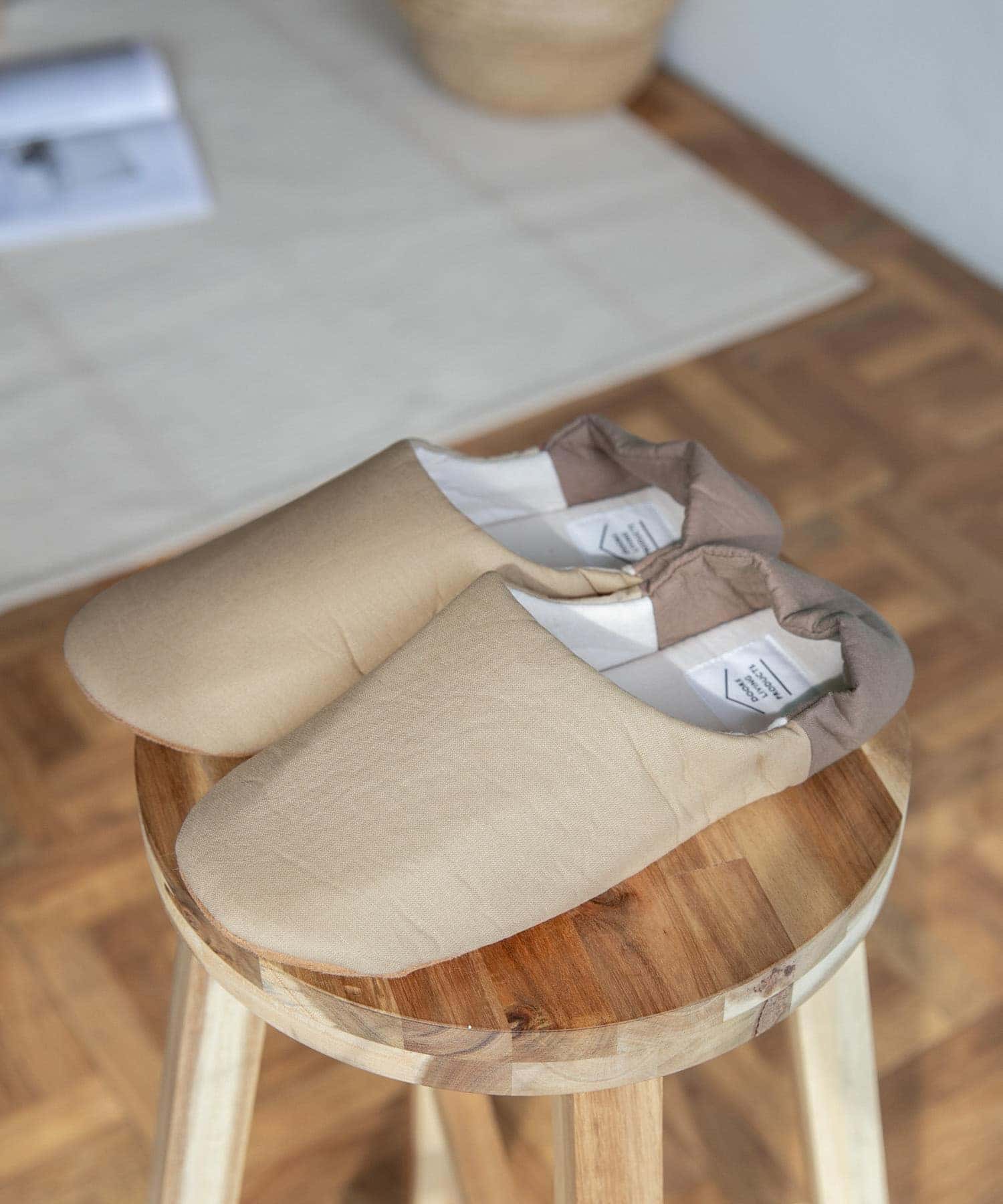 DOORS LIVING PRODUCTS　コットンリネンルームシューズ L ベージュ L