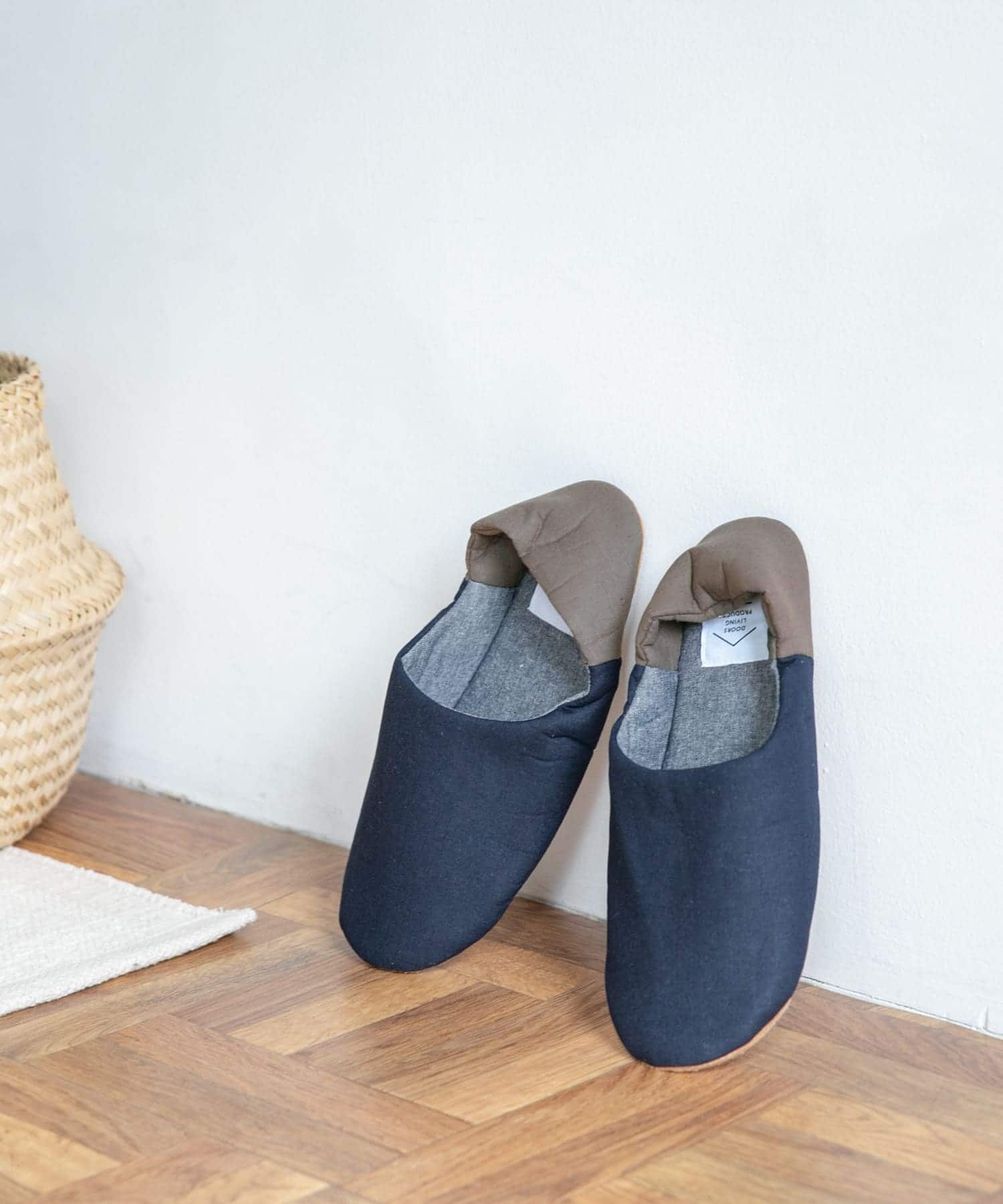 DOORS LIVING PRODUCTS　コットンリネンルームシューズ L ネイビー L
