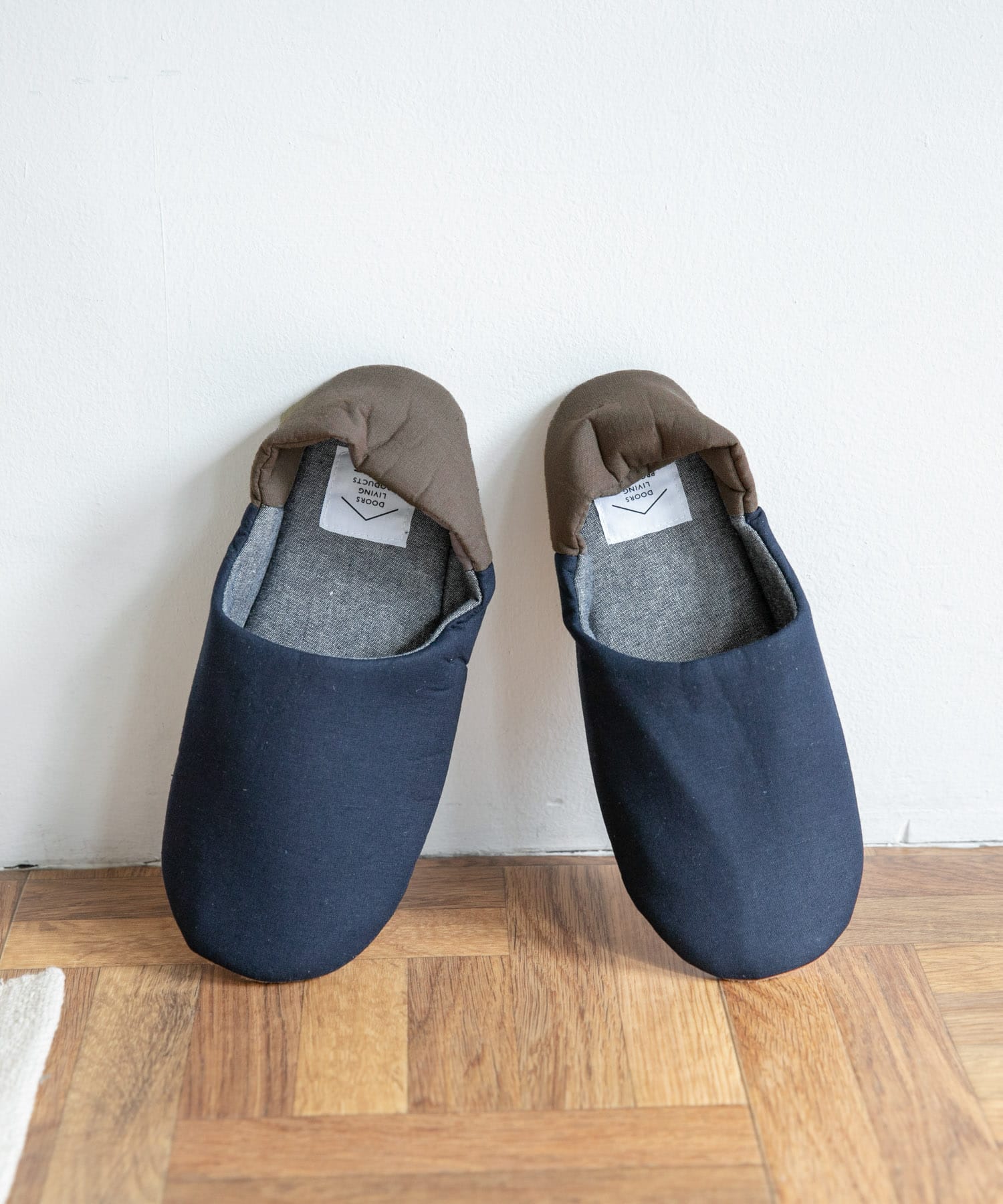 DOORS LIVING PRODUCTS　コットンリネンルームシューズ L ネイビー L