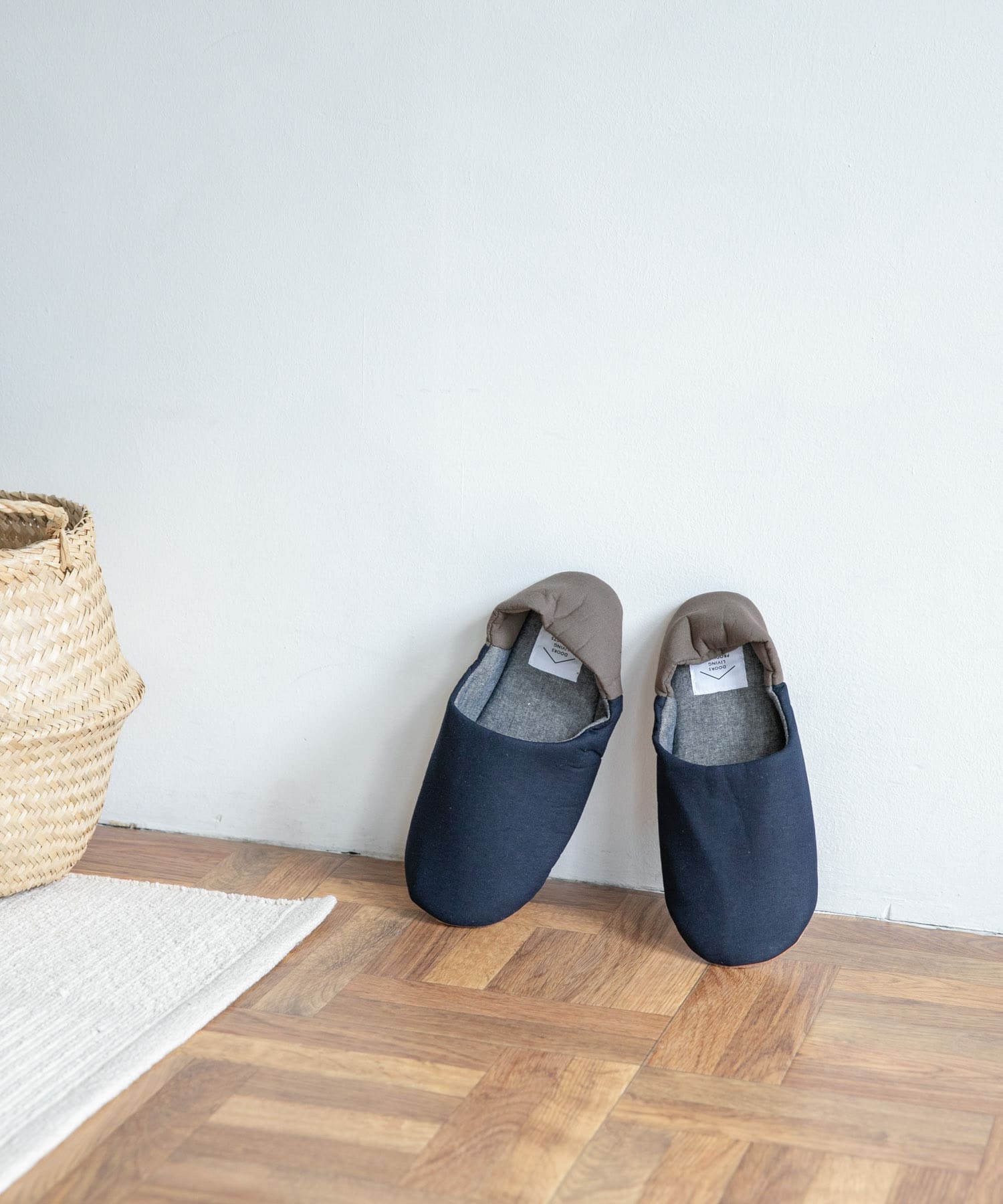 DOORS LIVING PRODUCTS　コットンリネンルームシューズ L ネイビー L