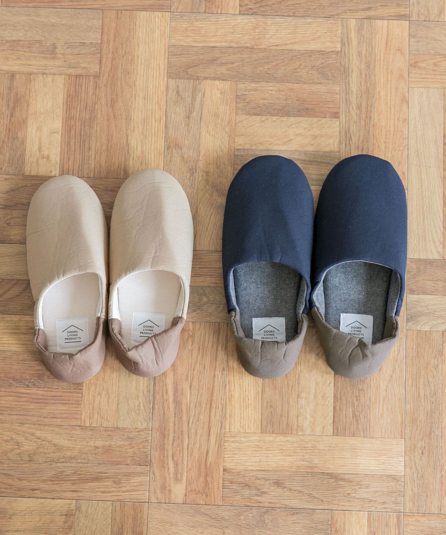 DOORS LIVING PRODUCTS　コットンリネンルームシューズ L ネイビー L