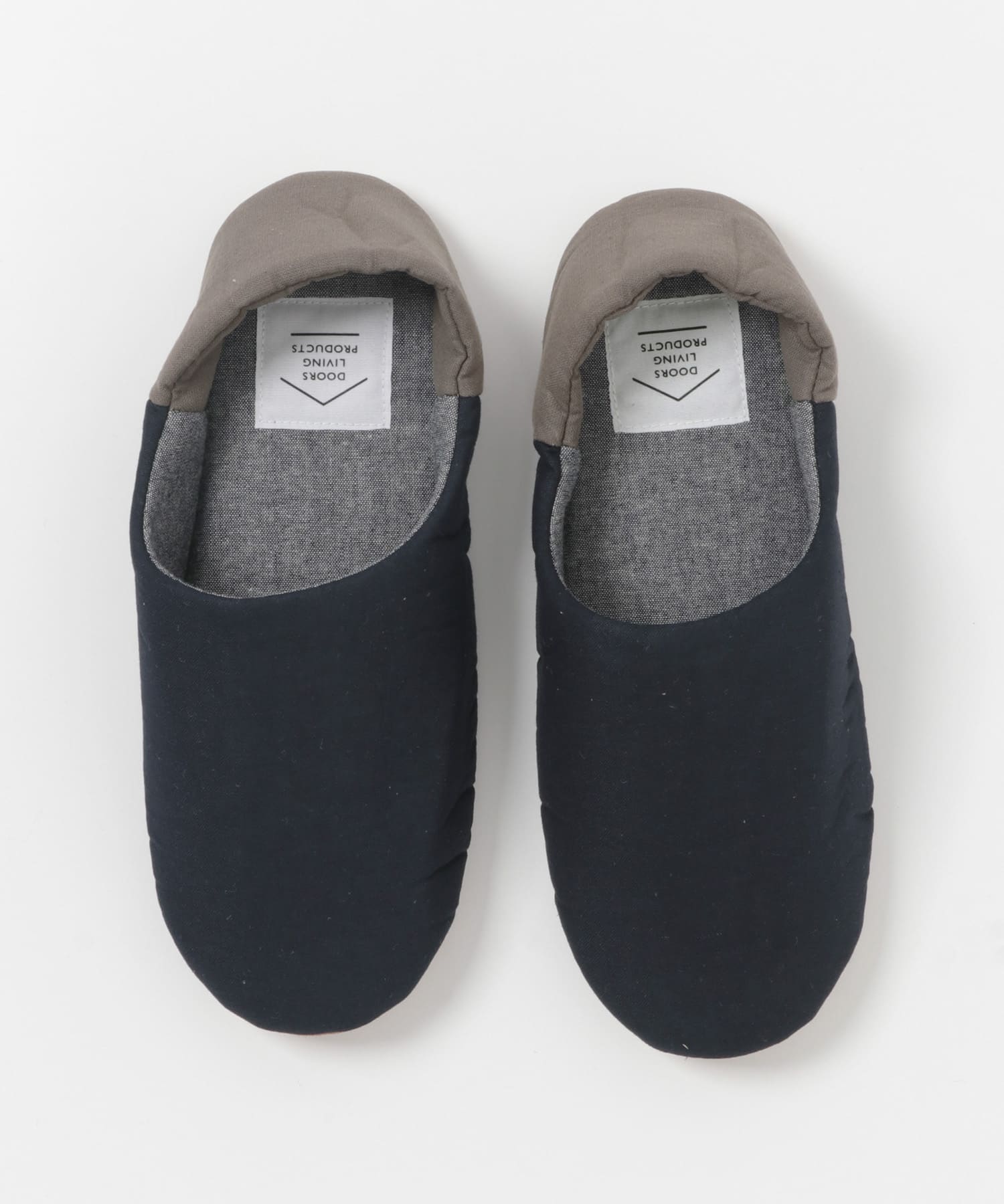 DOORS LIVING PRODUCTS　コットンリネンルームシューズ L ネイビー L