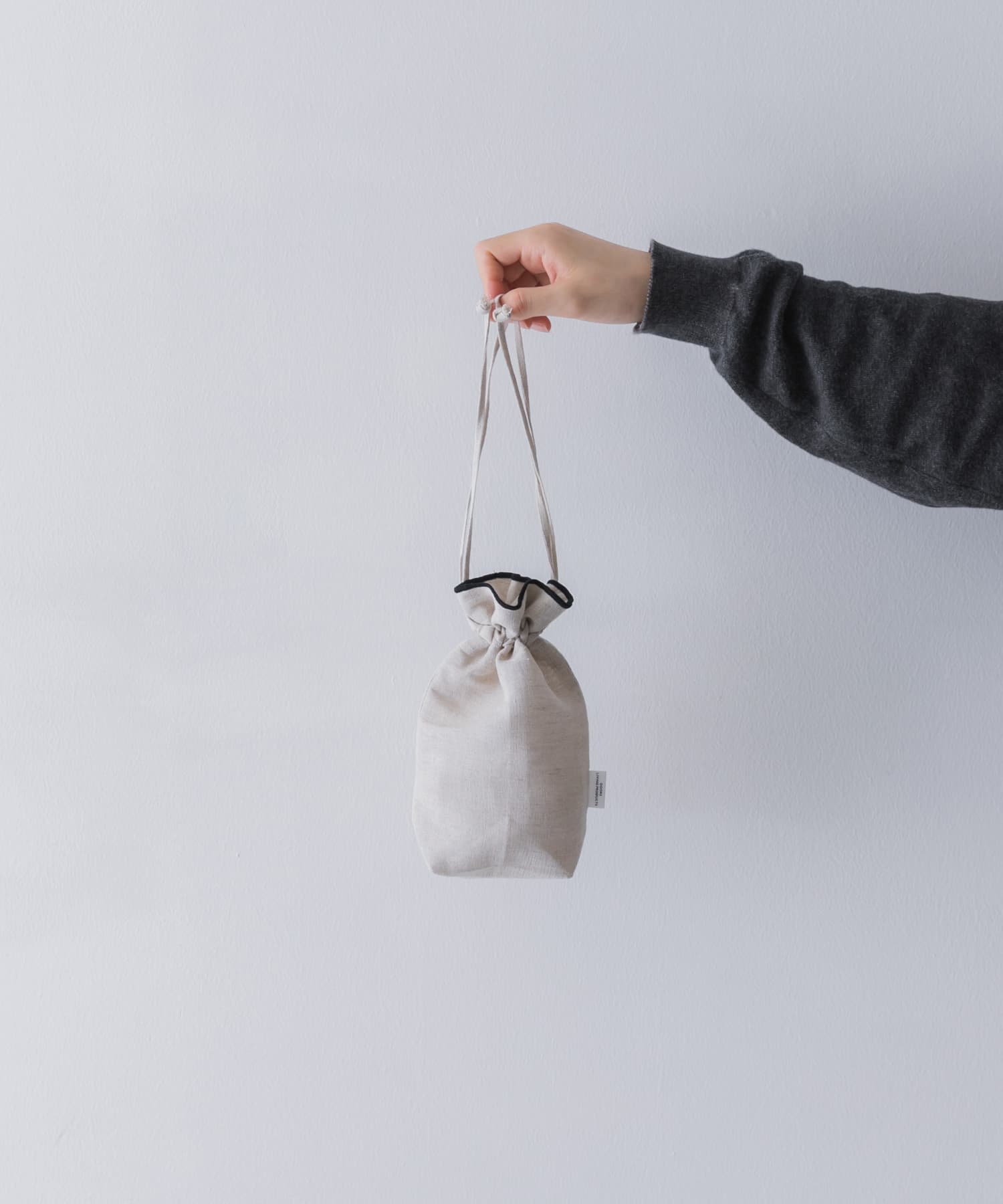 arts&science Square D-S bag リネン 巾着 コットンリネン巾着・麻巾着 