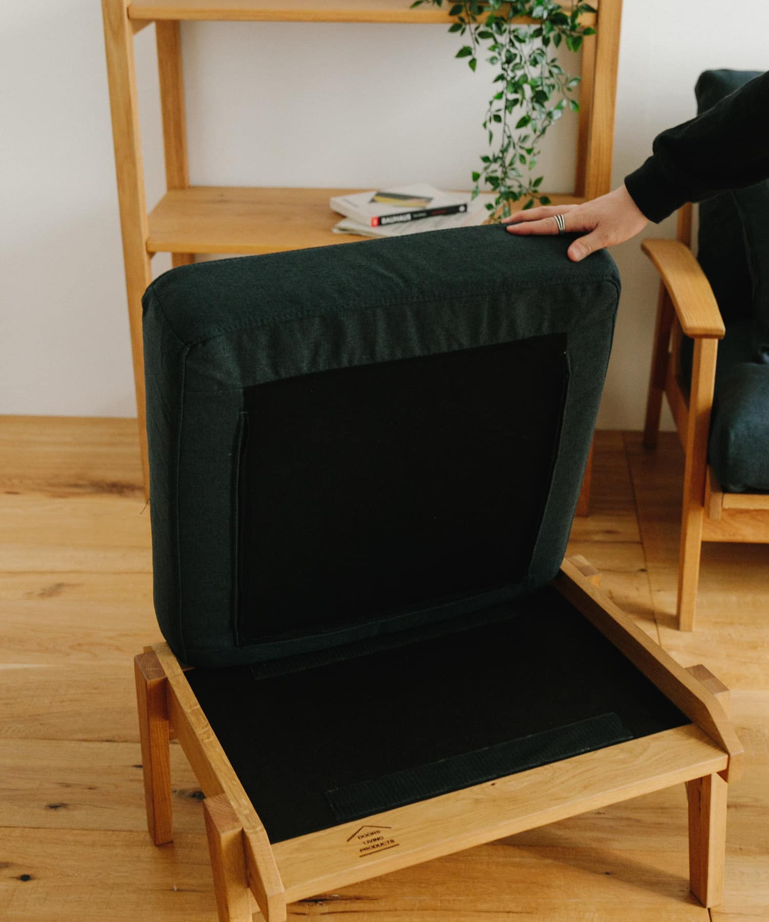 BOTHY OTTOMAN CUSHION Modern ブルーグリーン one